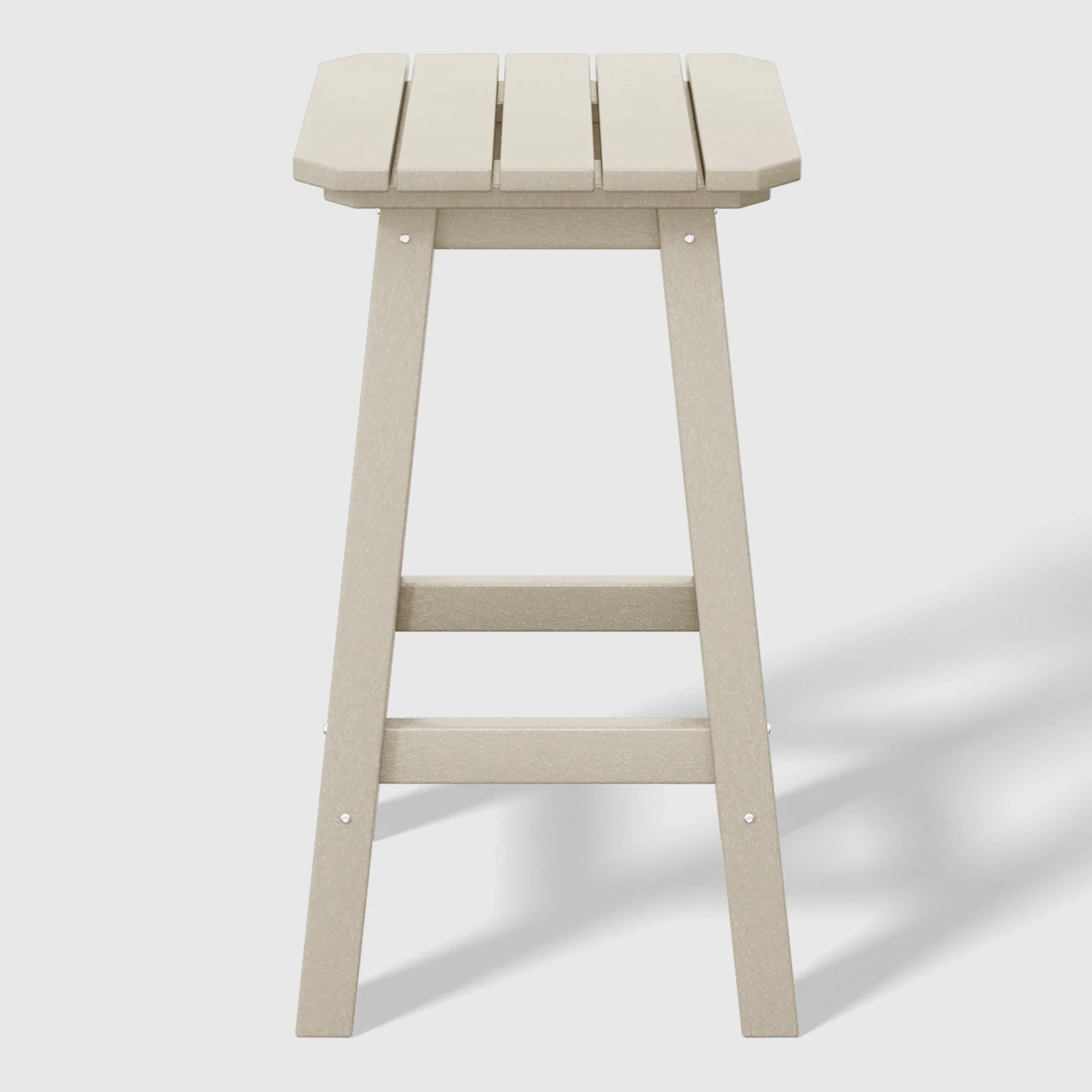 Paradise 24" HDPE Outdoor Patio Counter High Backless Square Bar Stool