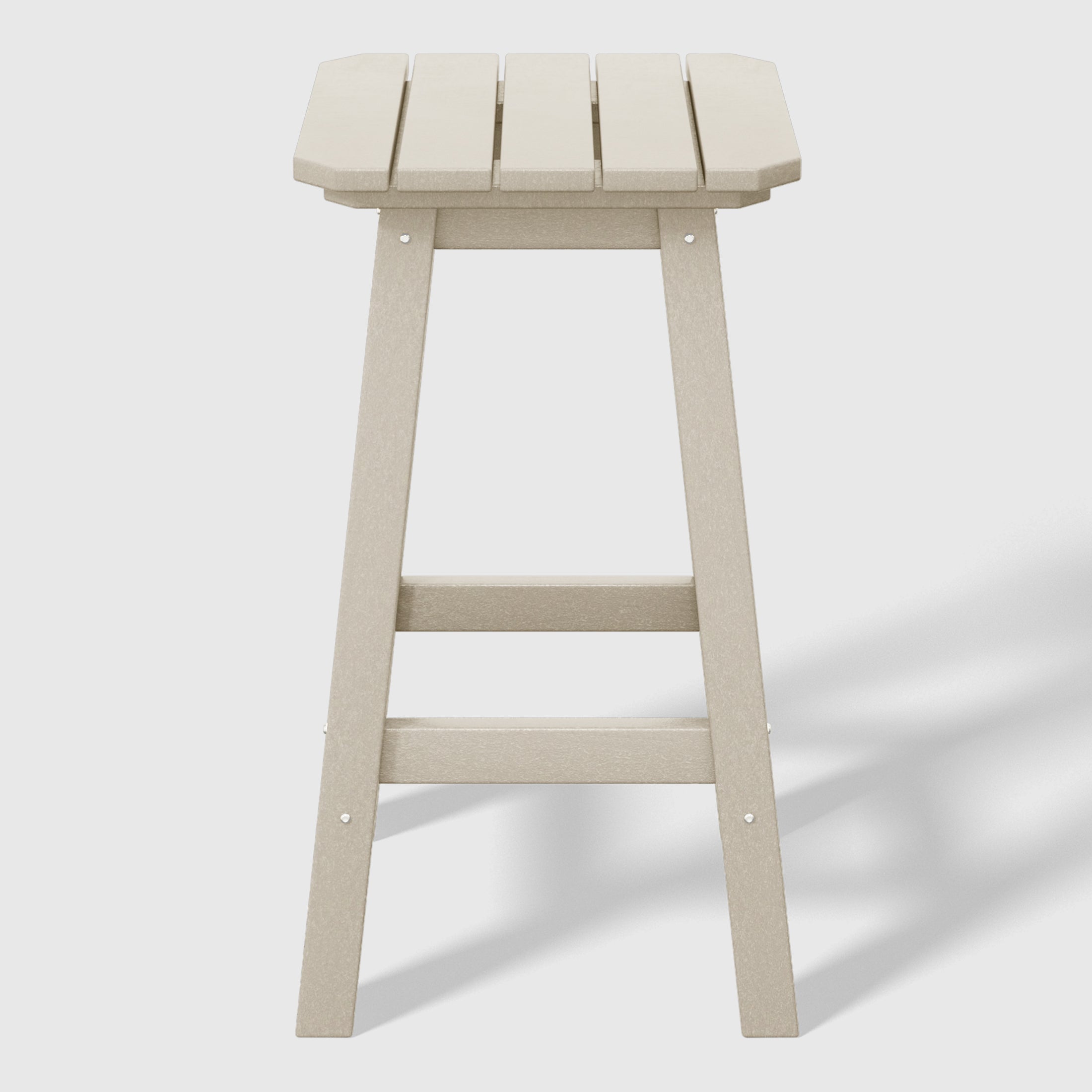 Paradise 24" HDPE Outdoor Patio Counter High Backless Square Bar Stools Set of 2