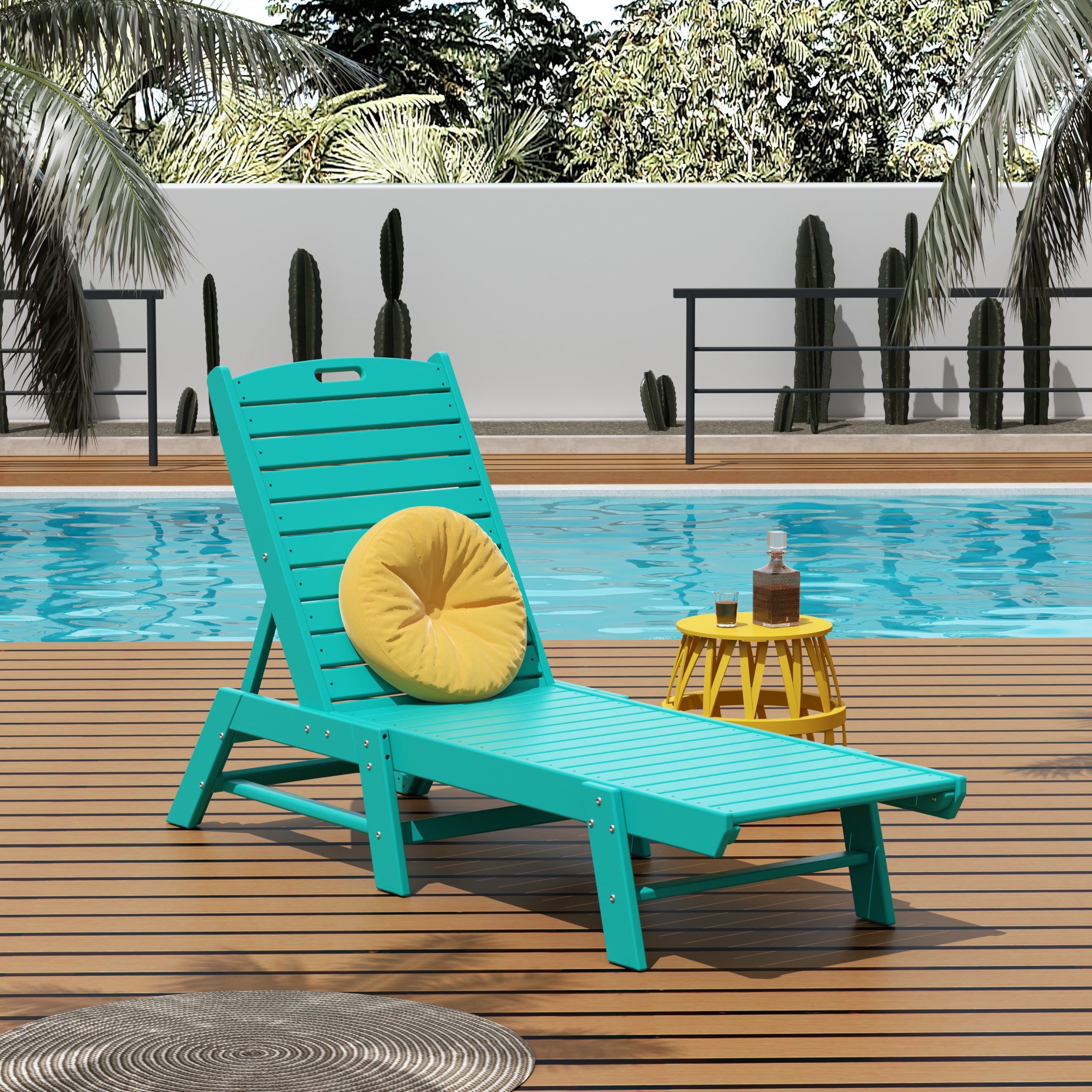 Paradise Poly Reclining Outdoor Patio Chaise Lounge Chair Adjustable