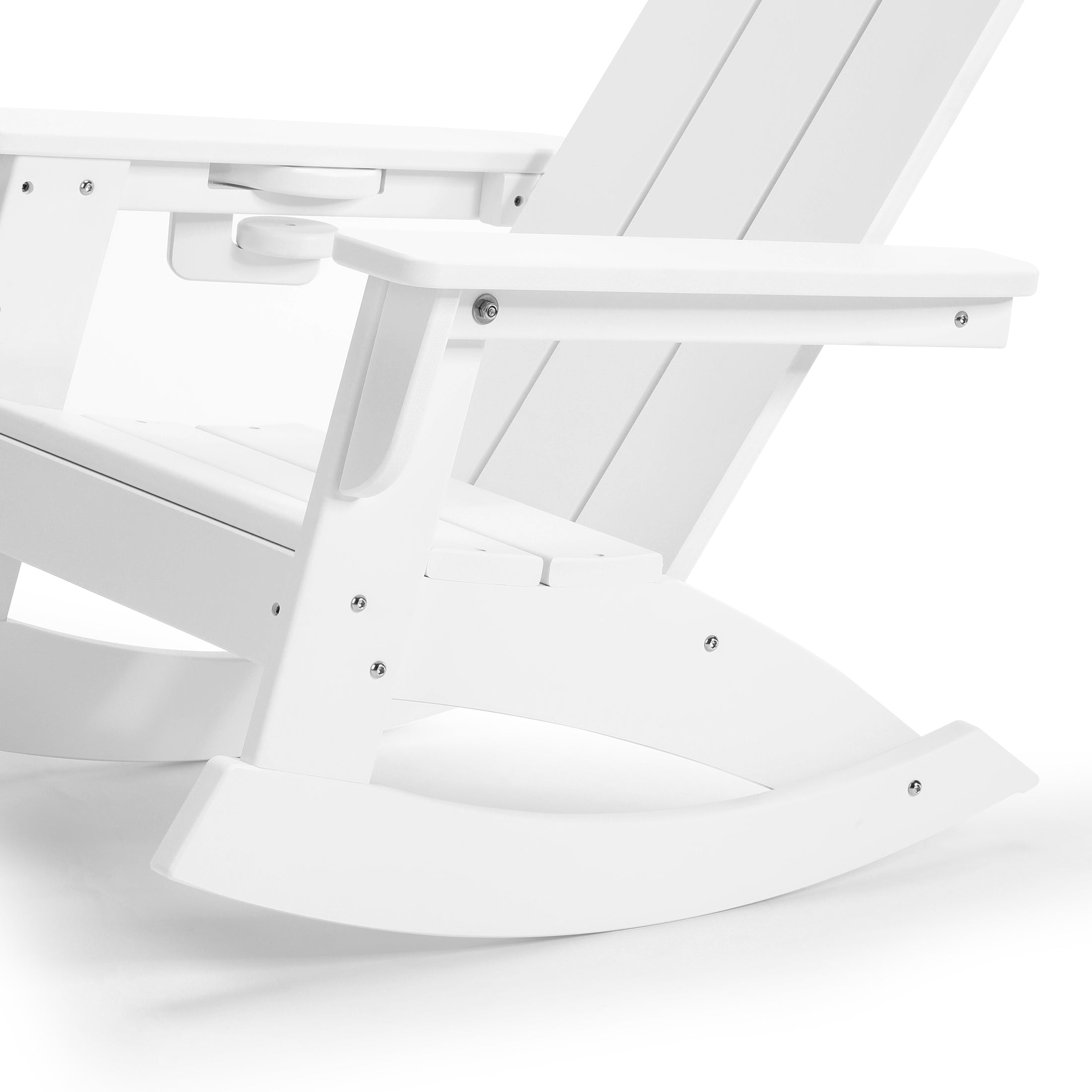 Palms 3-Piece Kids Modern Rocking Chair With Cup Holder and Square Side Table Set