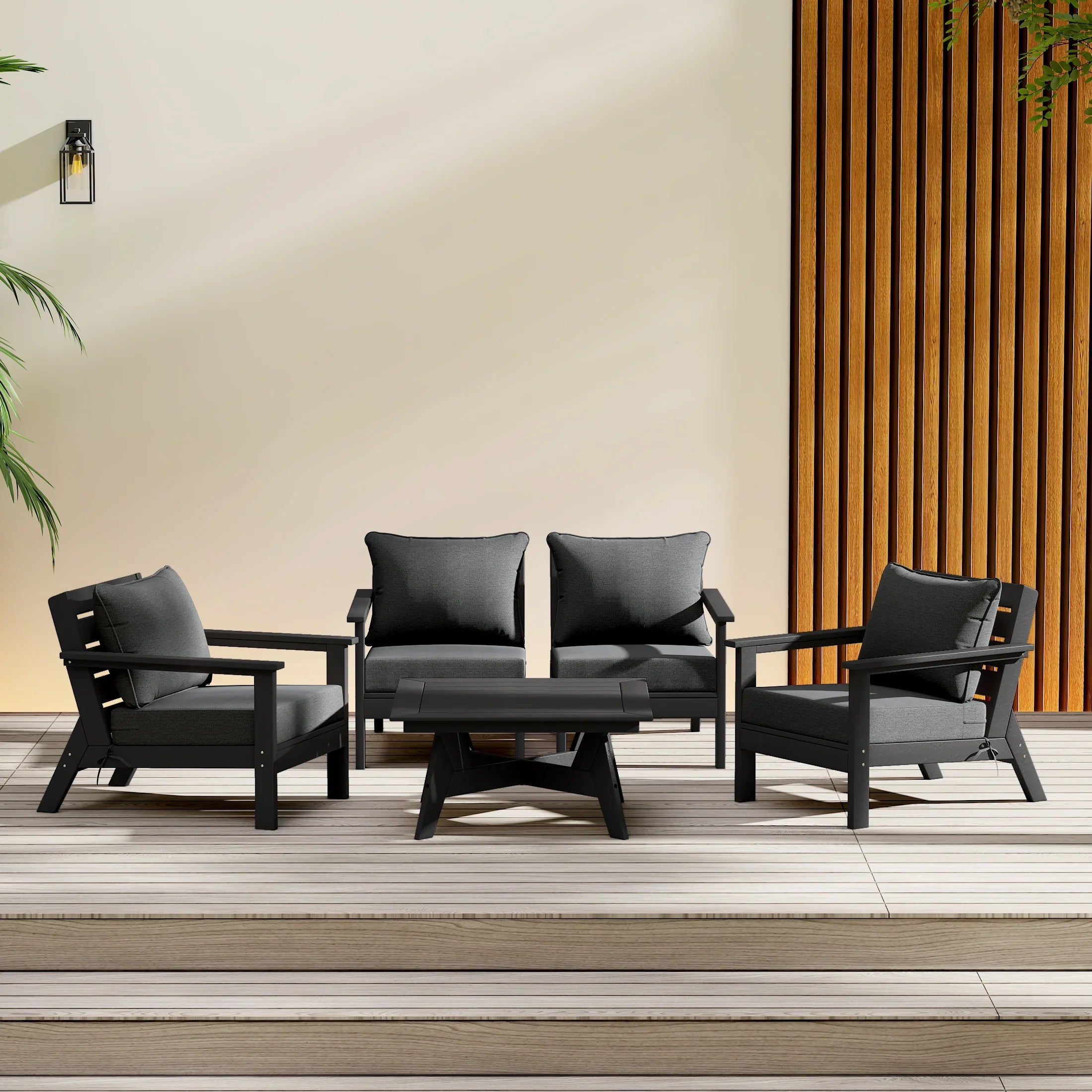 Portsmouth Outdoor 5-Piece Modular Sectional Patio Furniture Sofa Set
