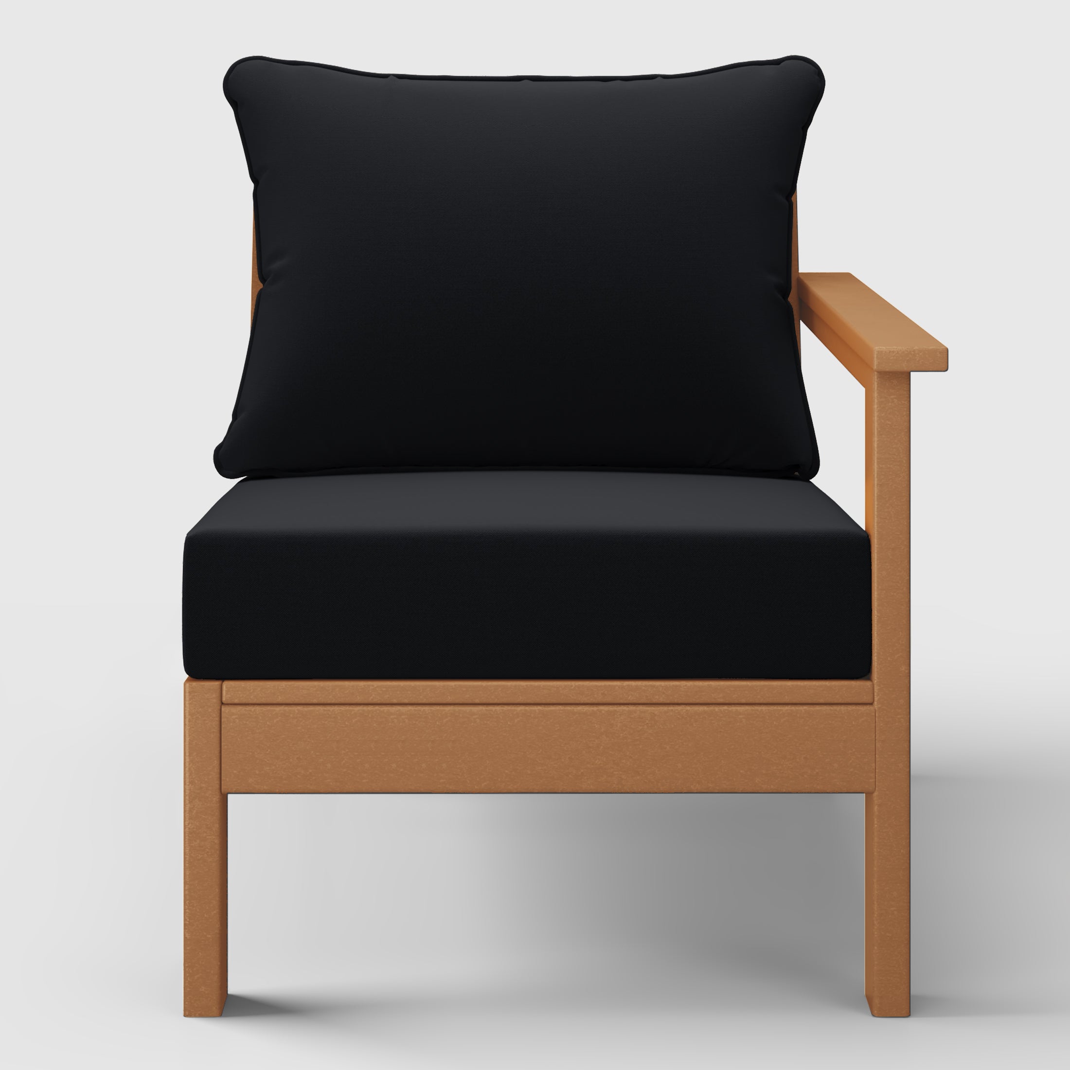 Portsmouth Outdoor Patio HDPE Right Arm Sectional Corner Club Chair with Patio Cushions