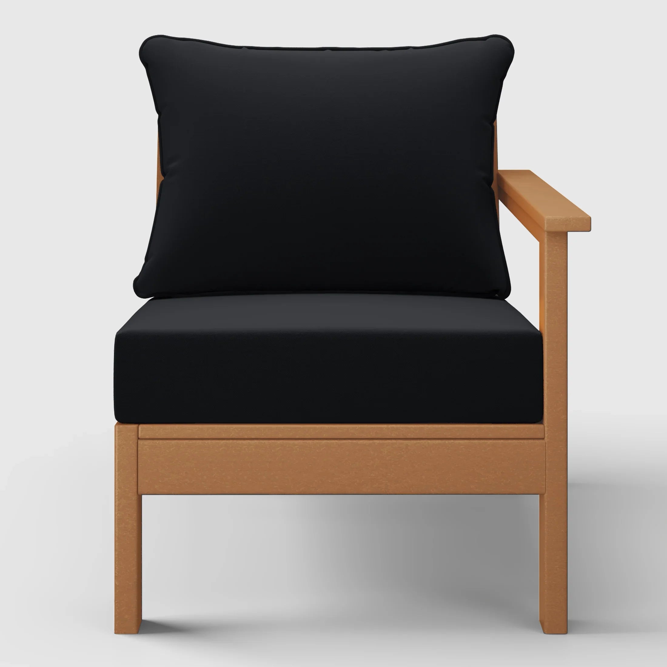 Portsmouth Outdoor Patio HDPE Right Arm Sectional Corner Club Chair with Patio Cushions