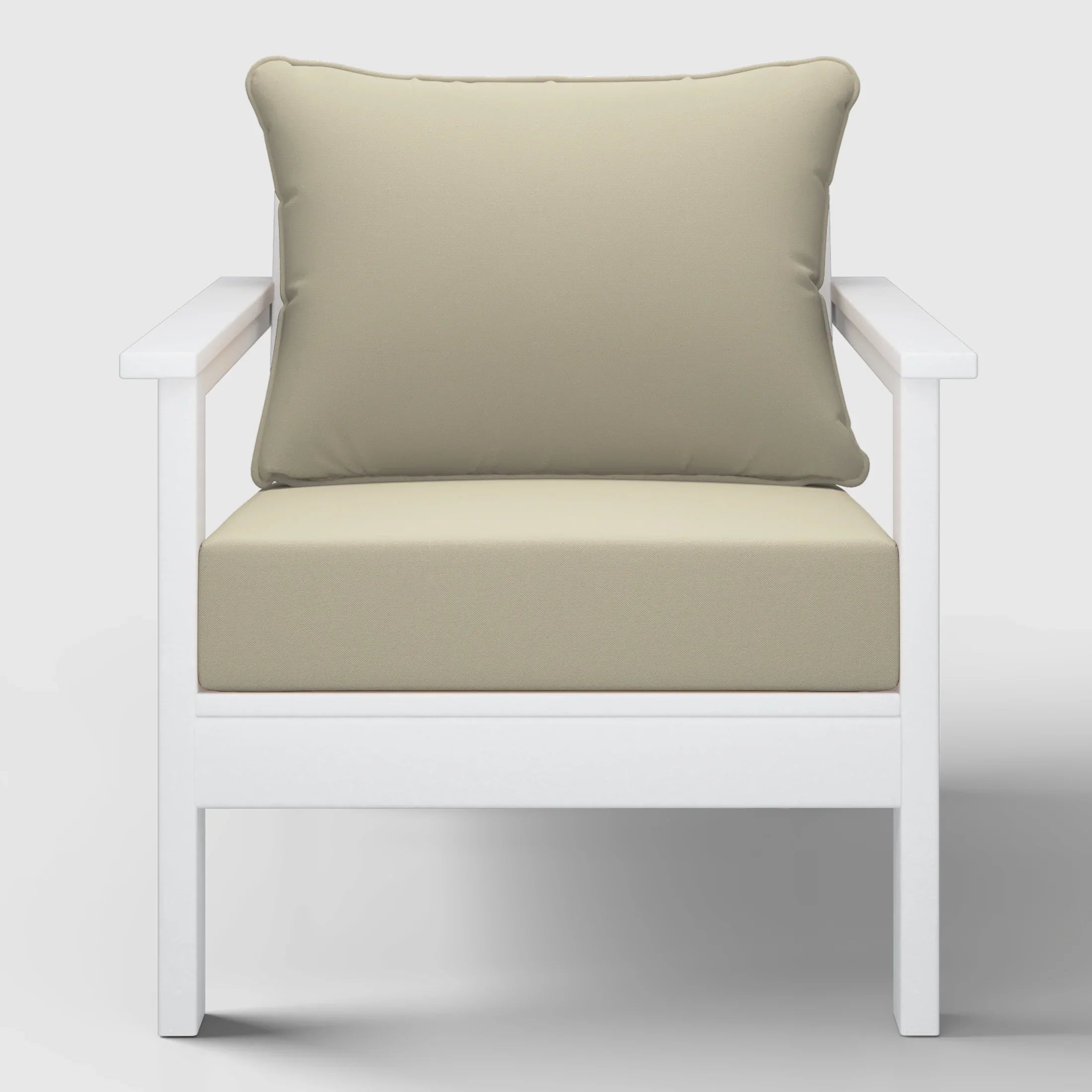 Portsmouth Outdoor Modern HDPE Patio Club Chair with Deep Seat Cushions