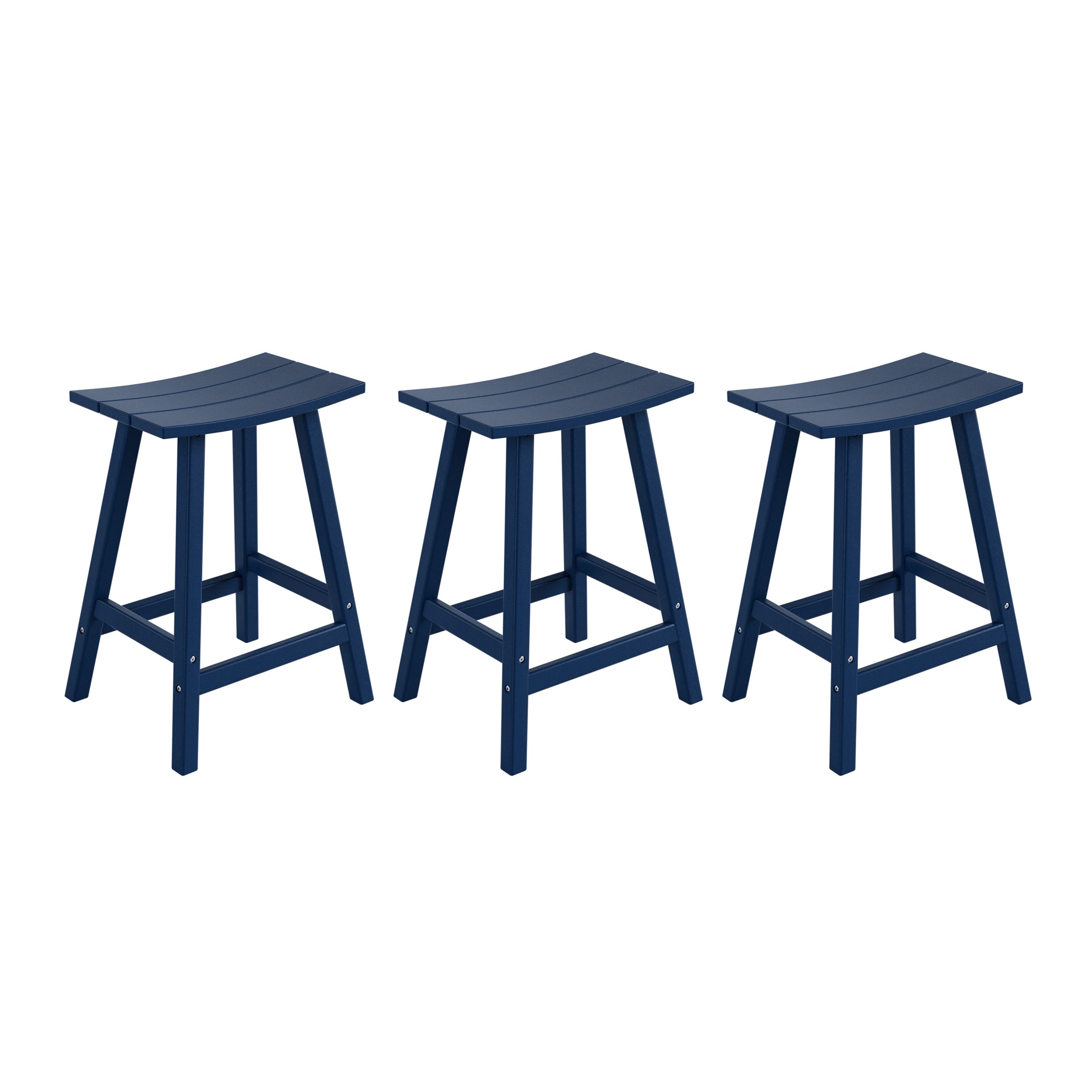 Paradise 24 Inch Counter High Saddle Stools (Set of 3)