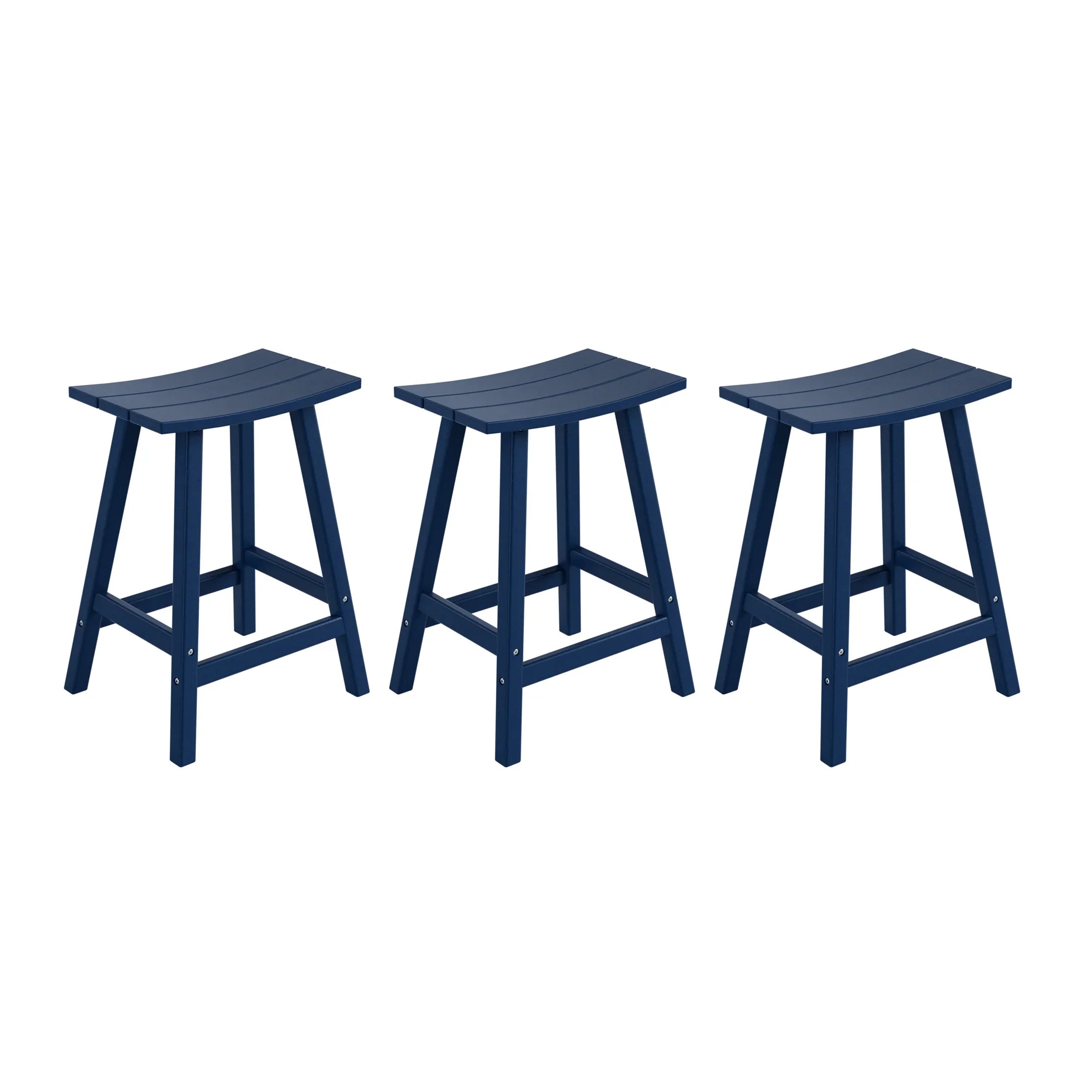 Paradise 24 Inch Counter High Saddle Stools (Set of 3)