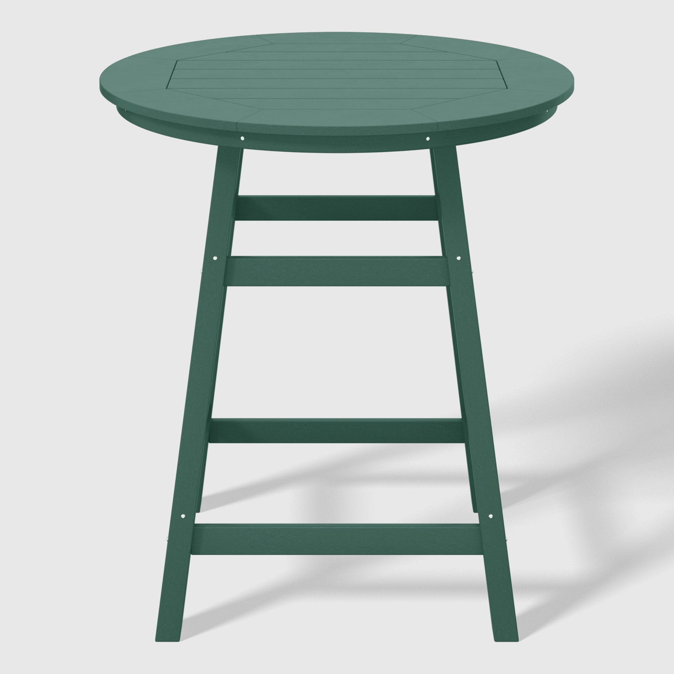 Paradise 5-Piece HDPE Outdoor Patio Dining Bar Bistro Table Set with Counter High Round Bar Stools