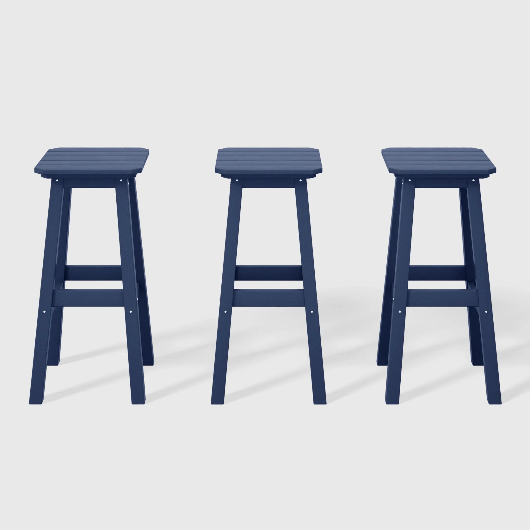 Paradise 29" HDPE Outdoor Patio Square Bar Stools (Set of 3)