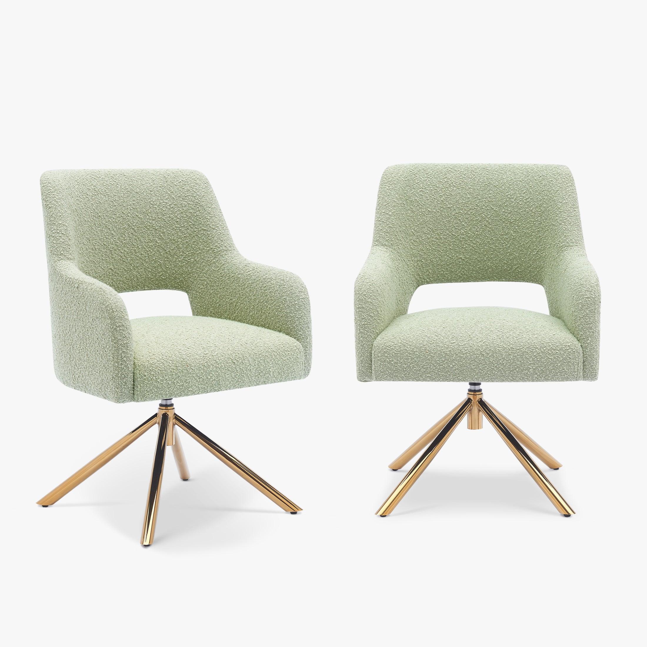 Amélie Mid-Century Modern Wide Boucle Swivel Accent Arm Chair (Set of 2)