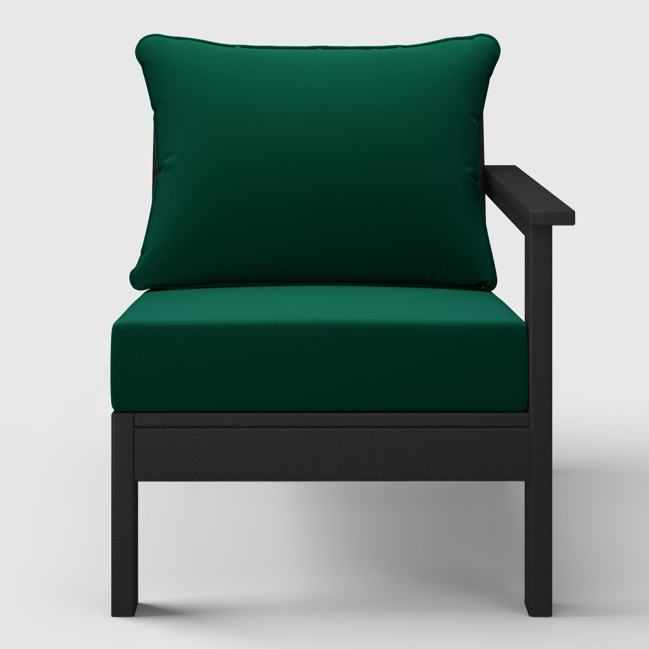 Portsmouth Outdoor Patio HDPE Right Arm Sectional Corner Club Chair with Patio Cushions