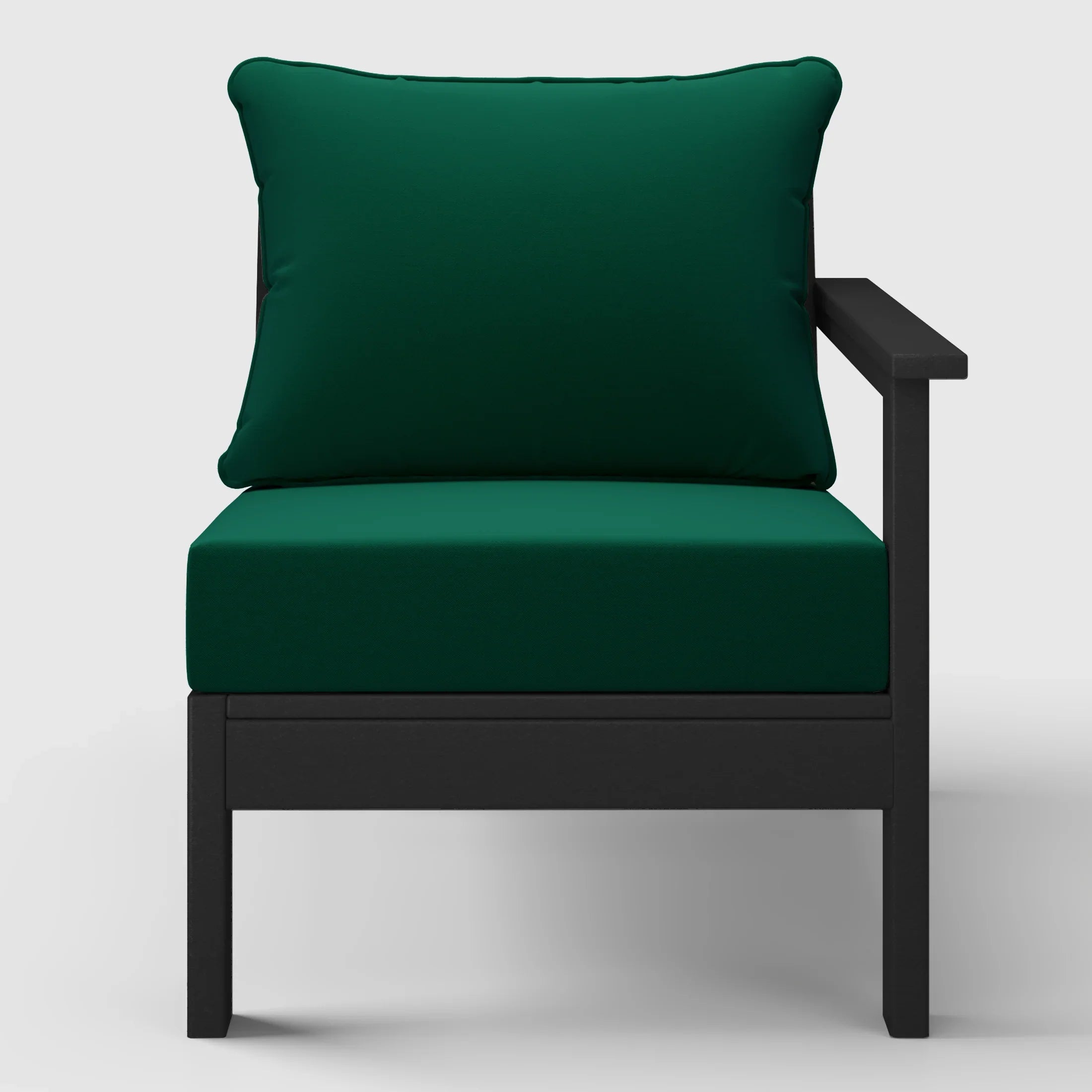 Portsmouth Outdoor Patio HDPE Right Arm Sectional Corner Club Chair with Patio Cushions