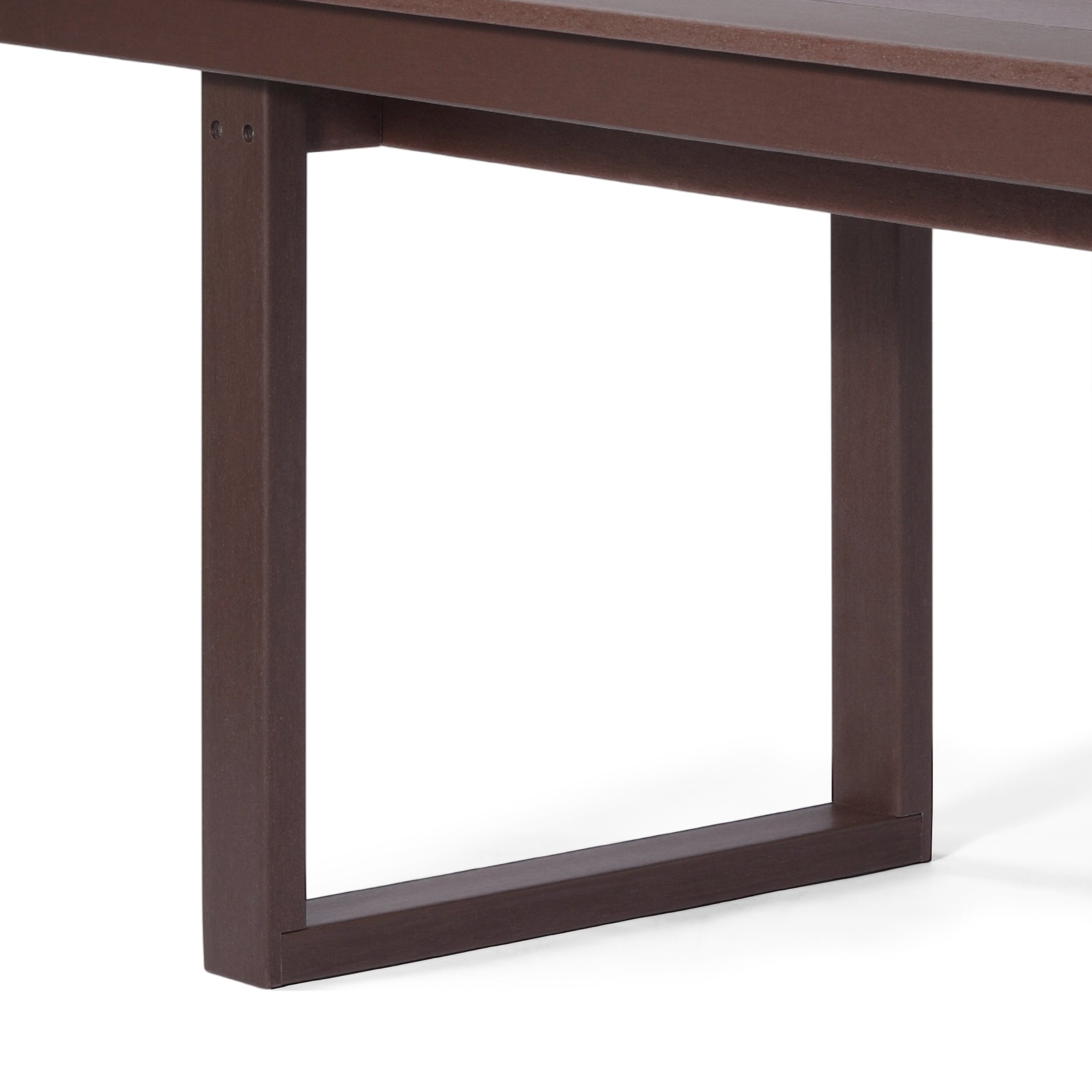 Cambria 68" Outdoor HDPE Modern Rectangular Patio Dining Table With Umbrella Hole