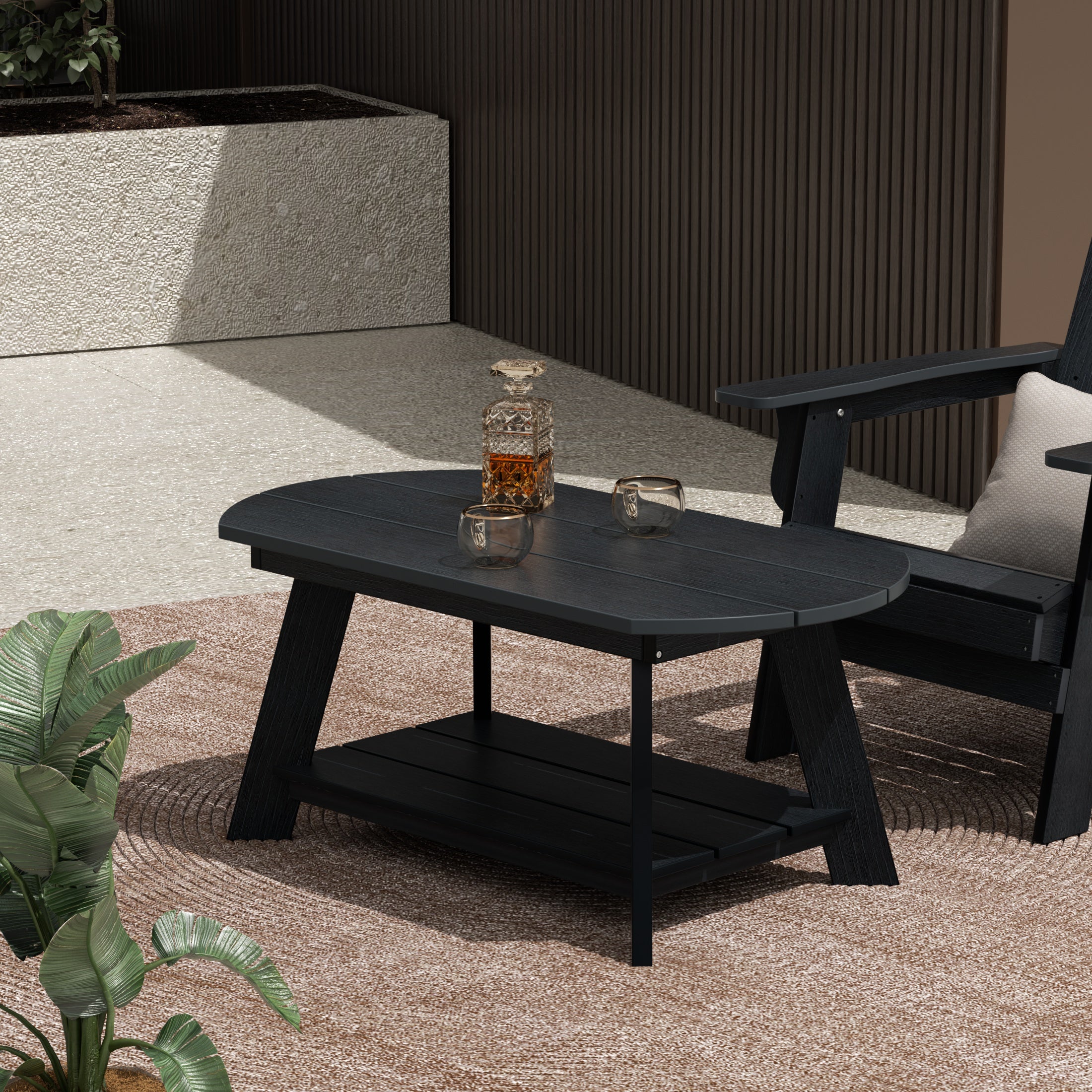 Florence Outdoor Patio All-weather Modern Coffee Table