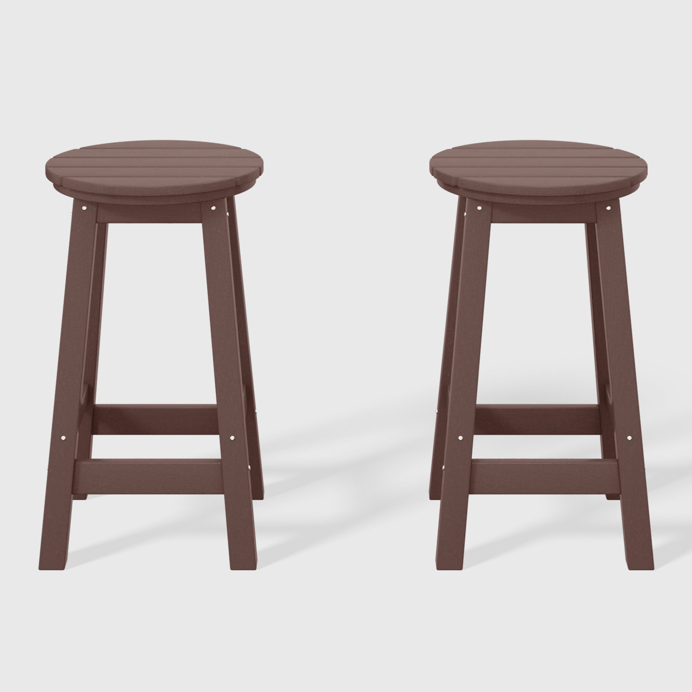 Paradise 24" HDPE Outdoor Patio Round Counter Height Bar Stool Set of 2