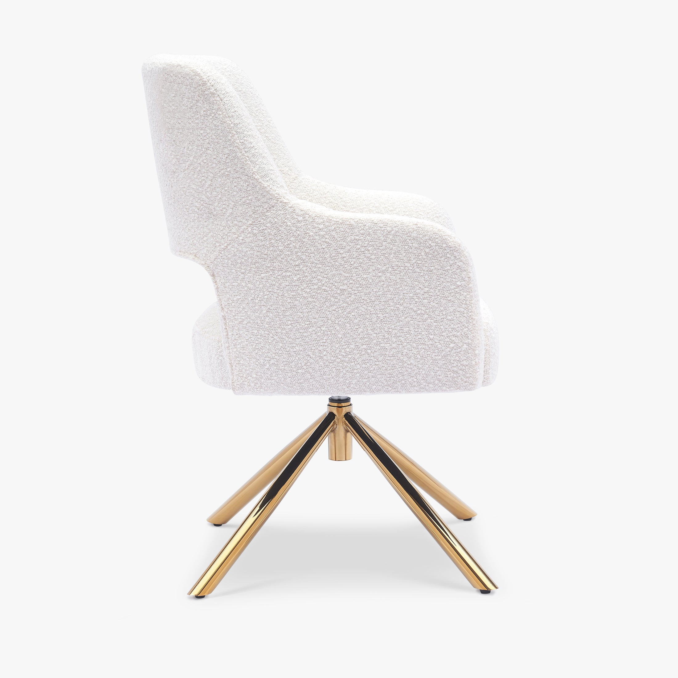 Amélie Mid-Century Modern Wide Boucle Swivel Accent Arm Chair (Set of 4)