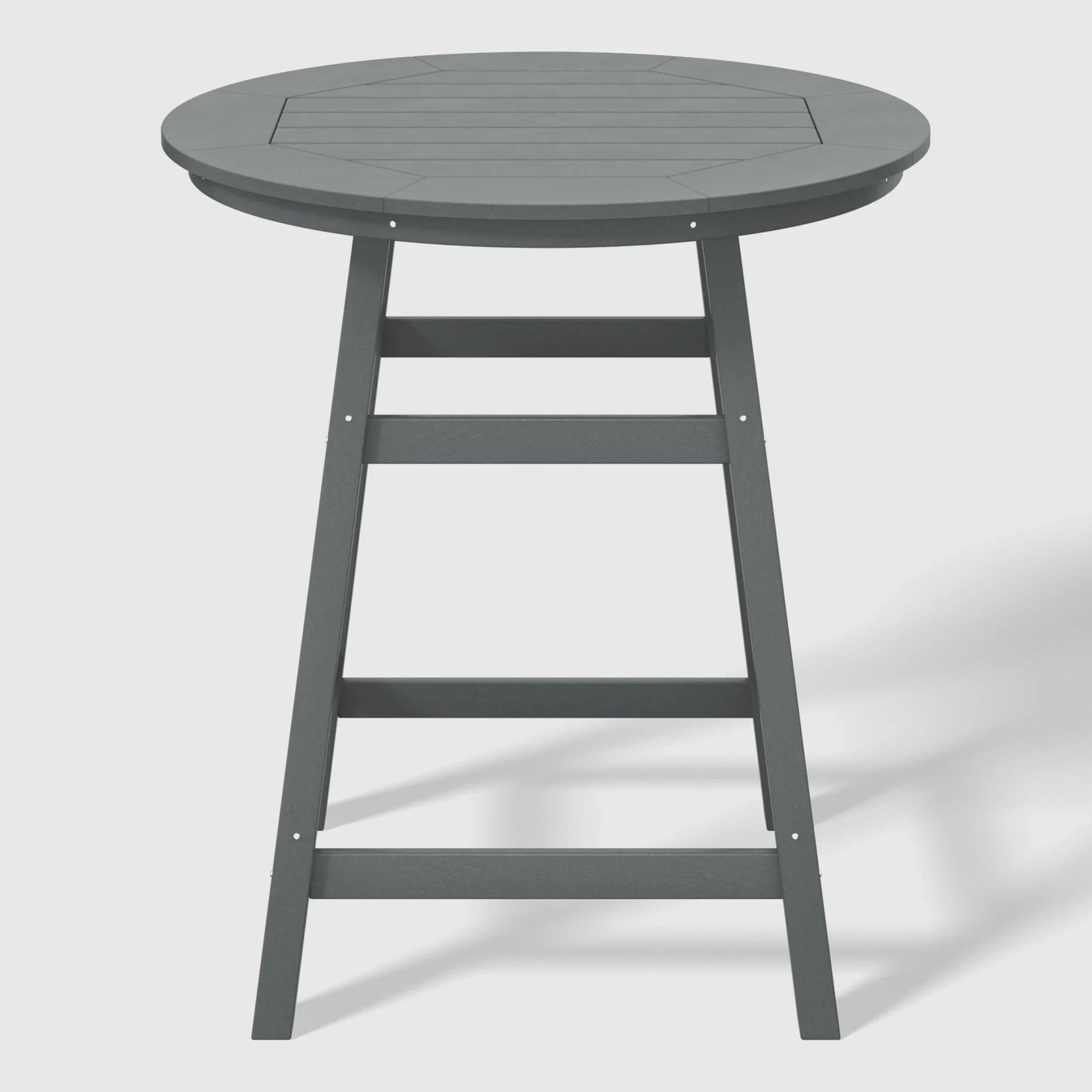 Paradise 5-Piece HDPE Outdoor Patio Dining Bar Bistro Table Set with Counter High Round Bar Stools