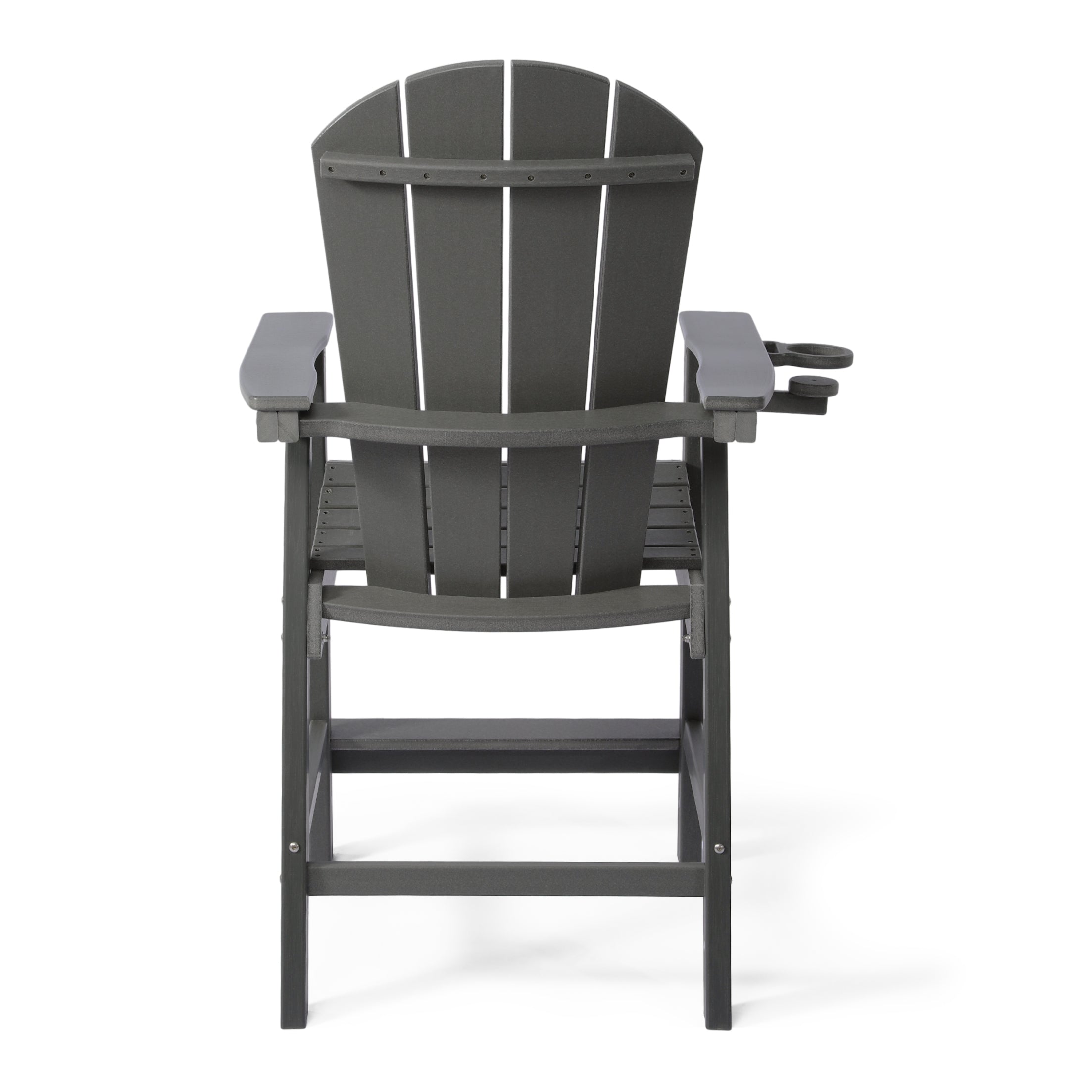 Paradise Outdoor HDPE Tall Adirondack Counter Height Bar Chair With Cup Holder