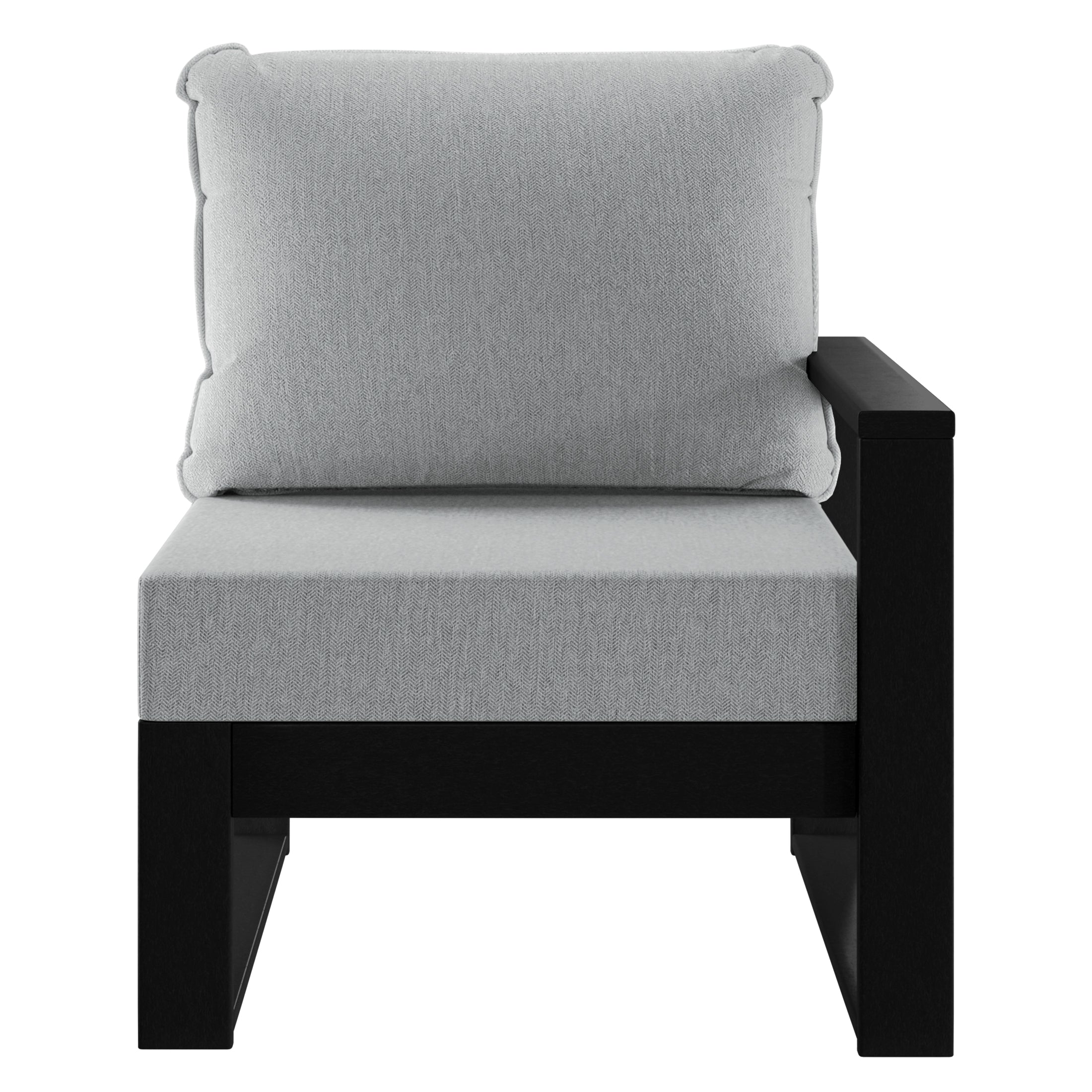 Rockaway Outdoor Patio HDPE Right Arm Facing Sectional Corner Chair with Patio Cushions