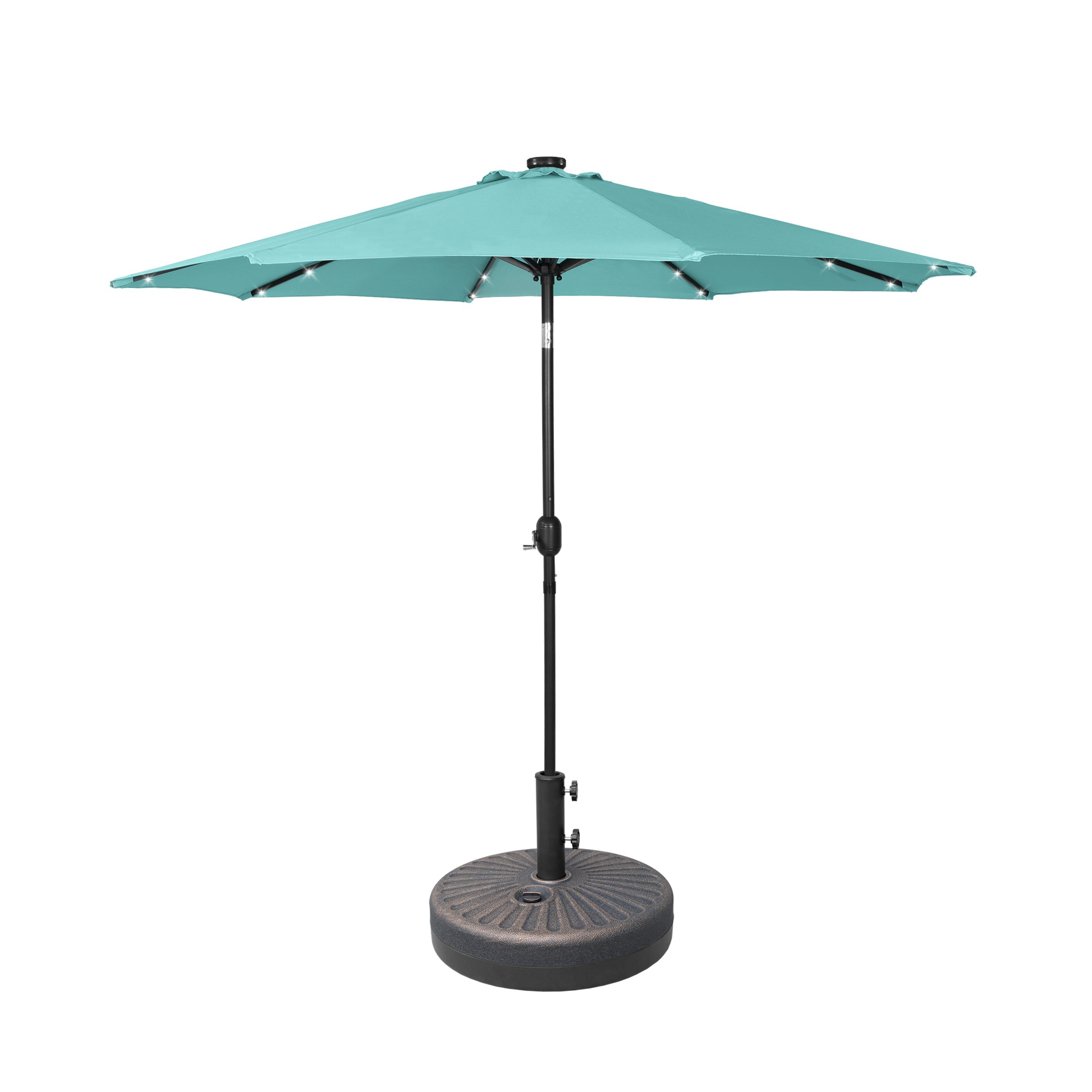 Westlake 9 ft. Patio Solar LED Market Patio Umbrella with Base