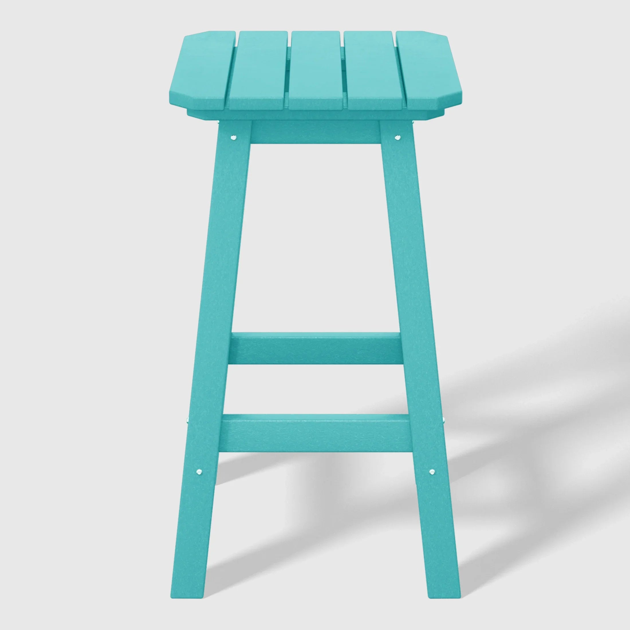 Paradise 24" HDPE Outdoor Patio Counter High Backless Square Bar Stool