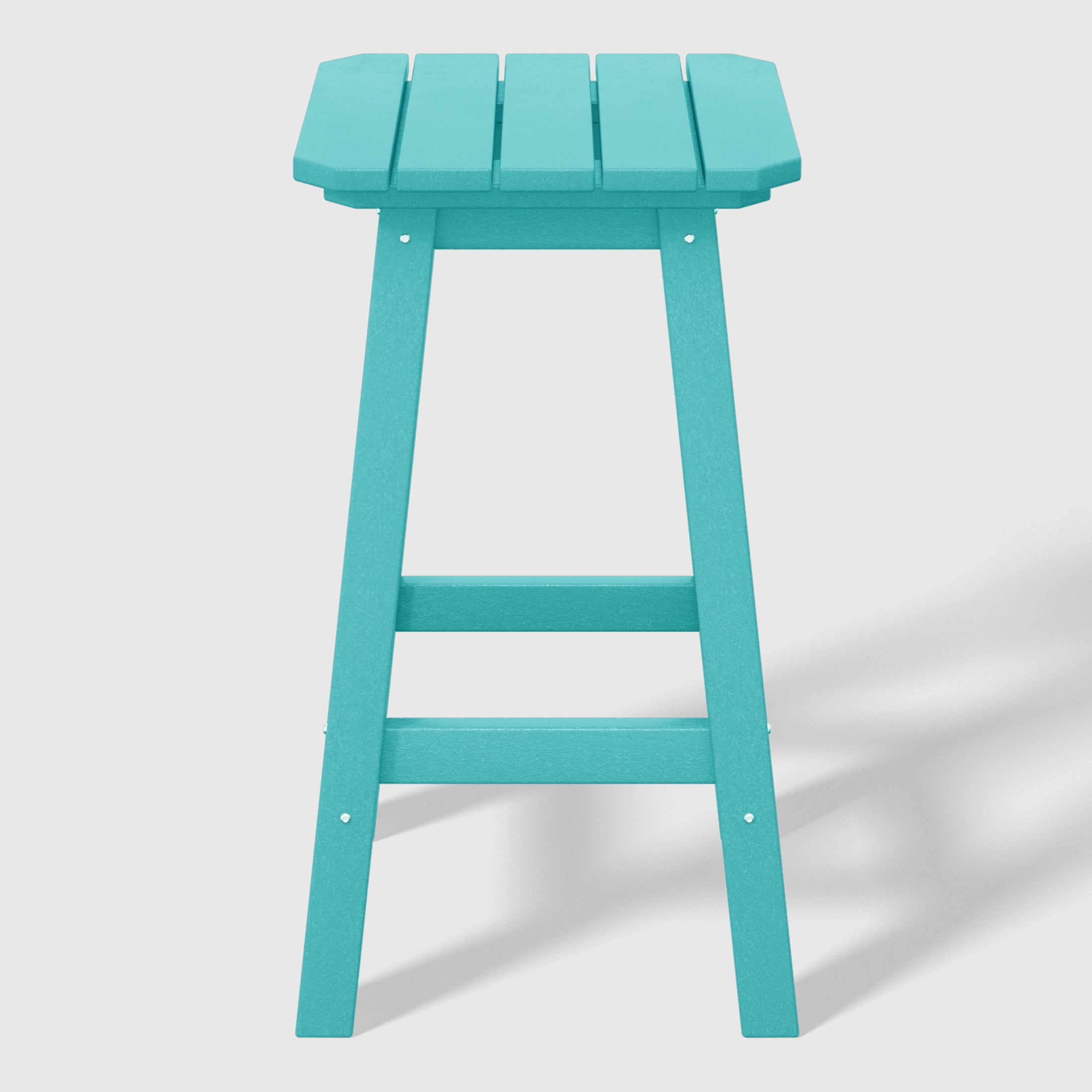 Paradise 24" HDPE Outdoor Patio Counter High Backless Square Bar Stools Set of Three