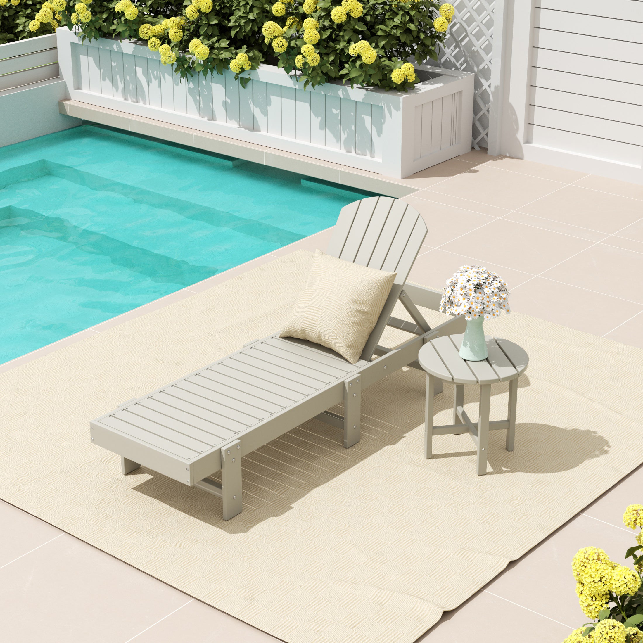 Portside 2 Piece Poly Reclining Chaise Lounge