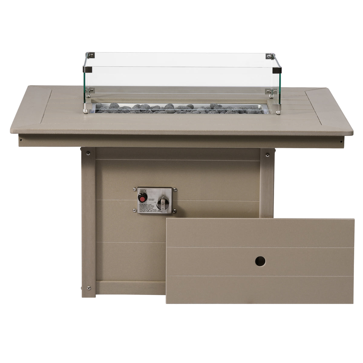 Sol 46" Modern Outdoor 55,000 BTU Patio Gas Propane Rectangle Deck Fire Pit Table
