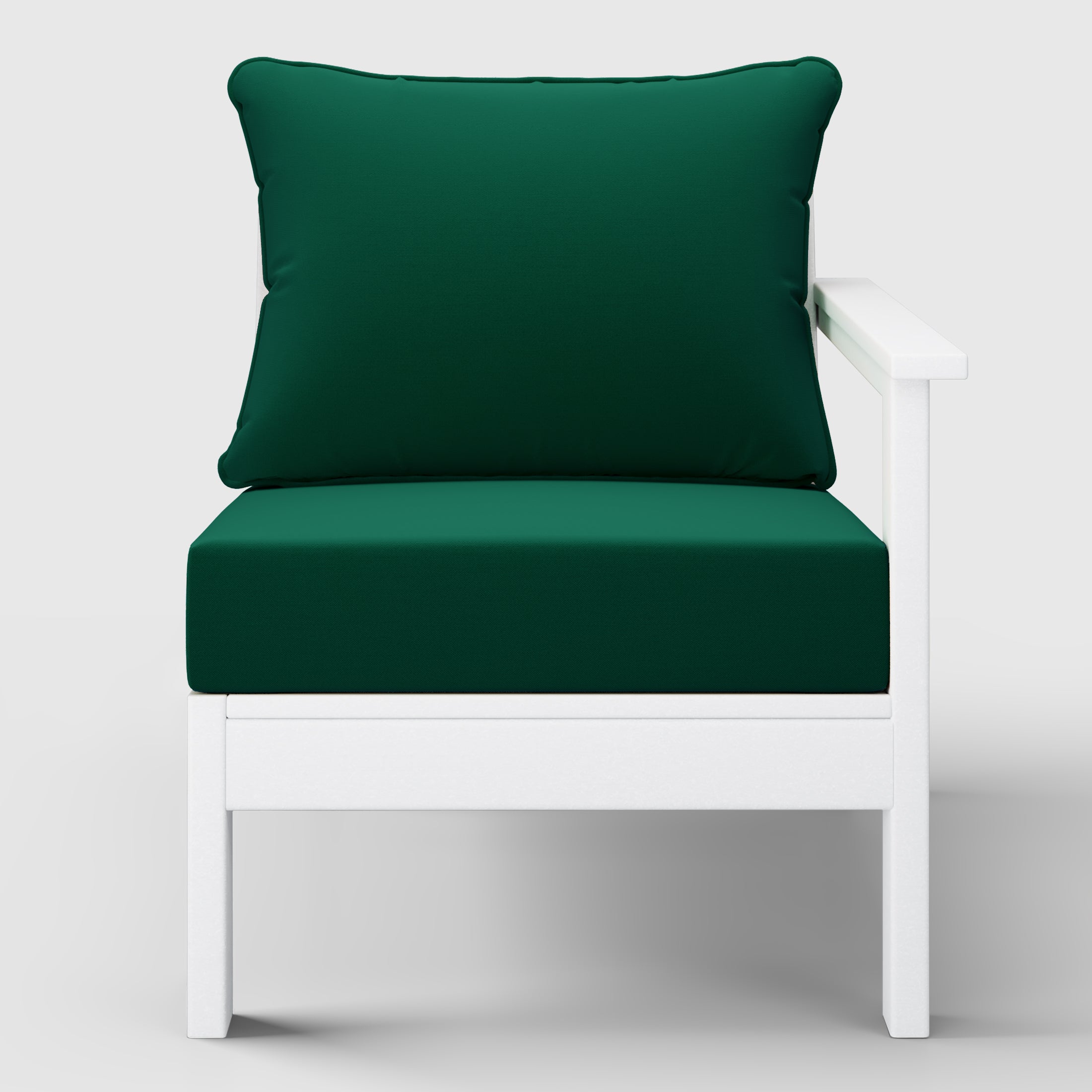 Portsmouth Outdoor Patio HDPE Right Arm Sectional Corner Club Chair with Patio Cushions