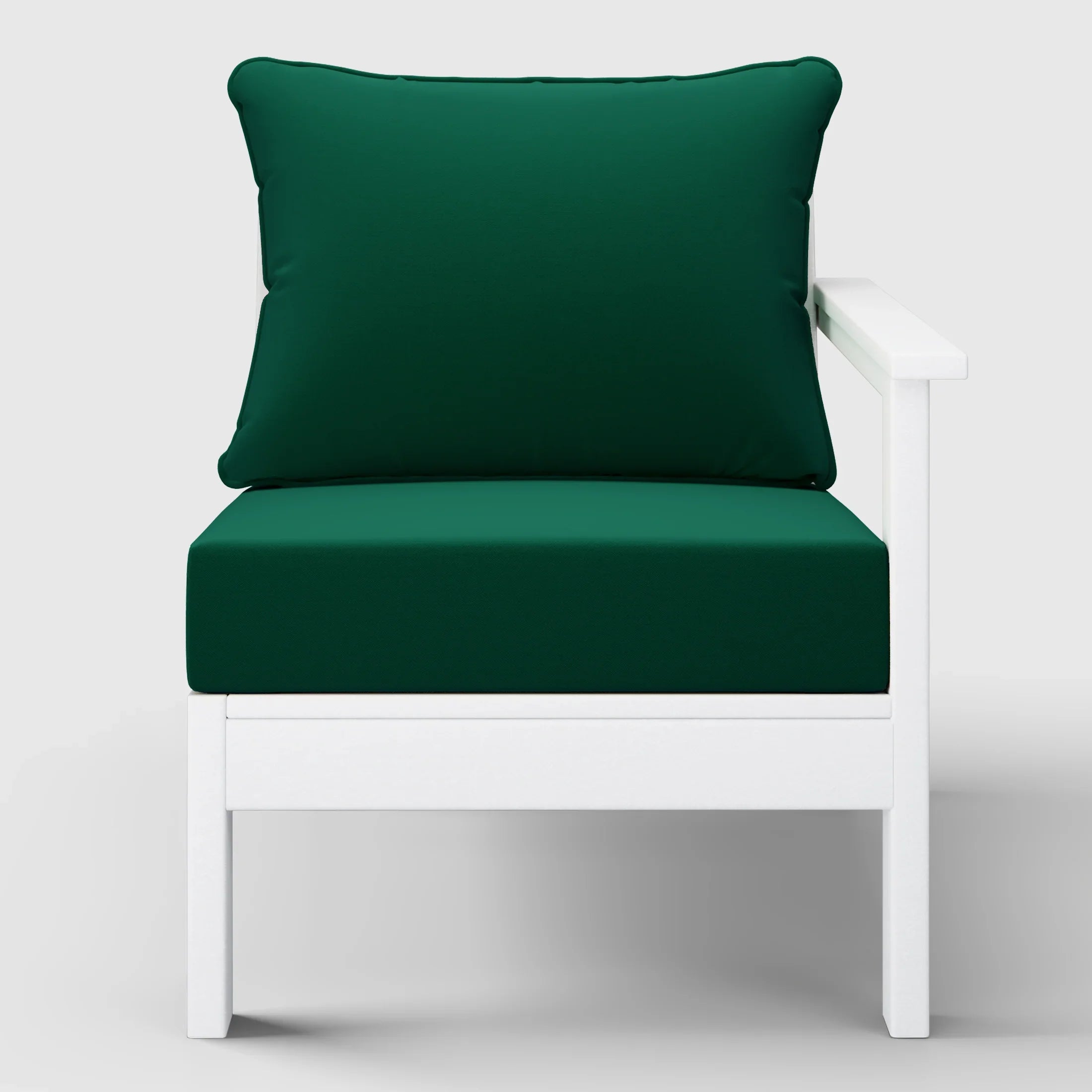 Portsmouth Outdoor Patio HDPE Right Arm Sectional Corner Club Chair with Patio Cushions
