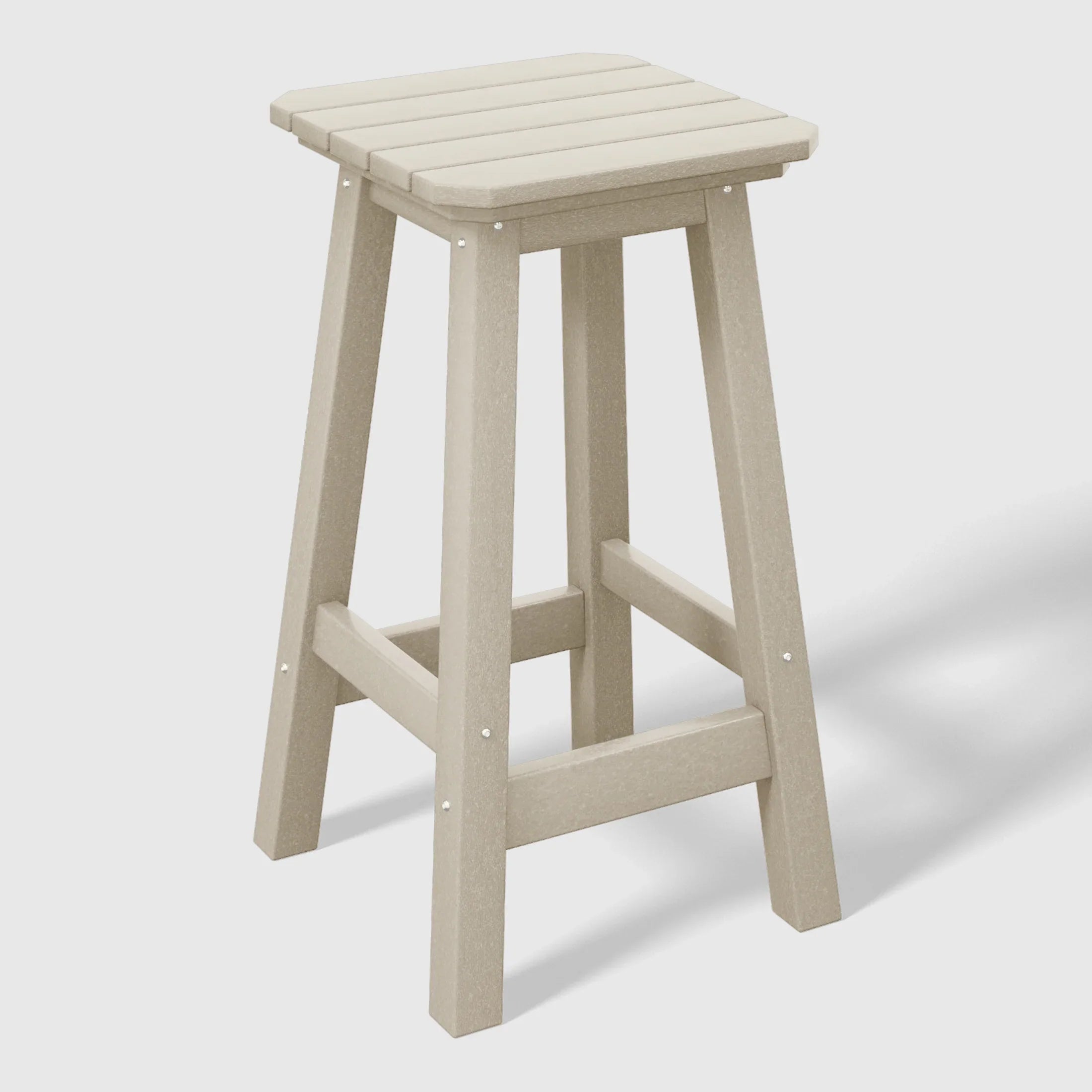 Paradise 24" HDPE Outdoor Patio Counter High Backless Square Bar Stool