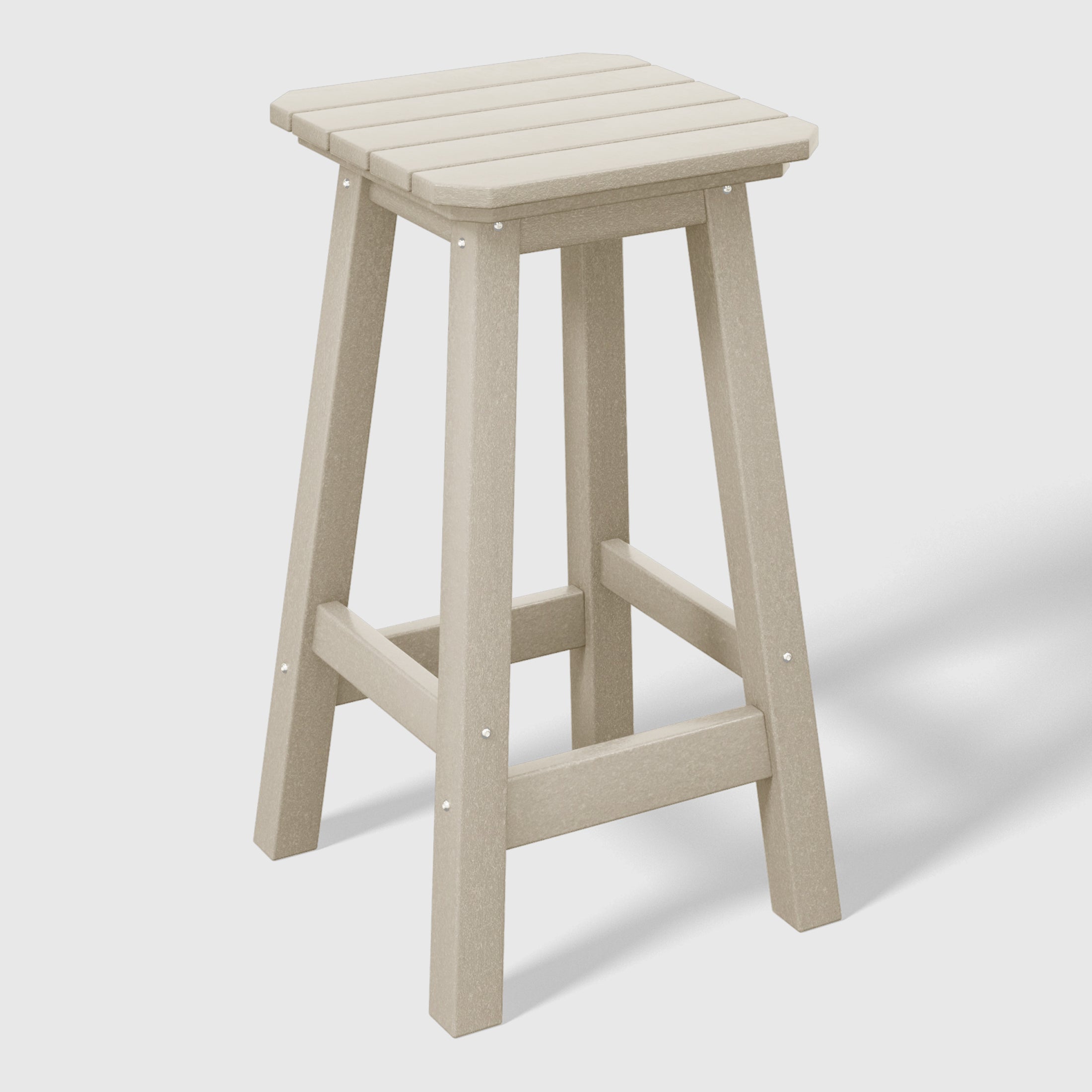 Paradise 24" HDPE Outdoor Patio Counter High Backless Square Bar Stools Set of 2