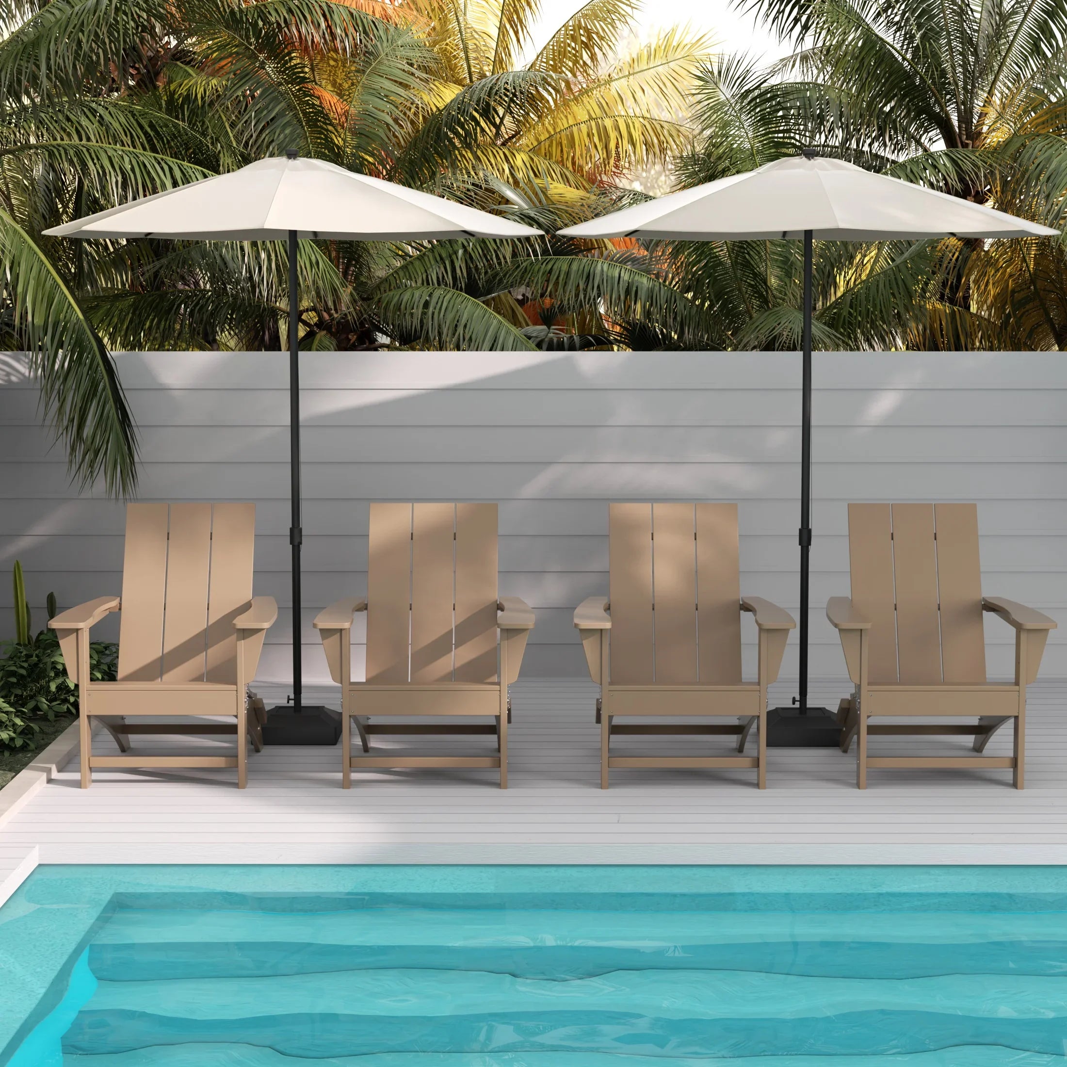 Palms Modern Outdoor Folding Adirondack Chair (Set of 4)