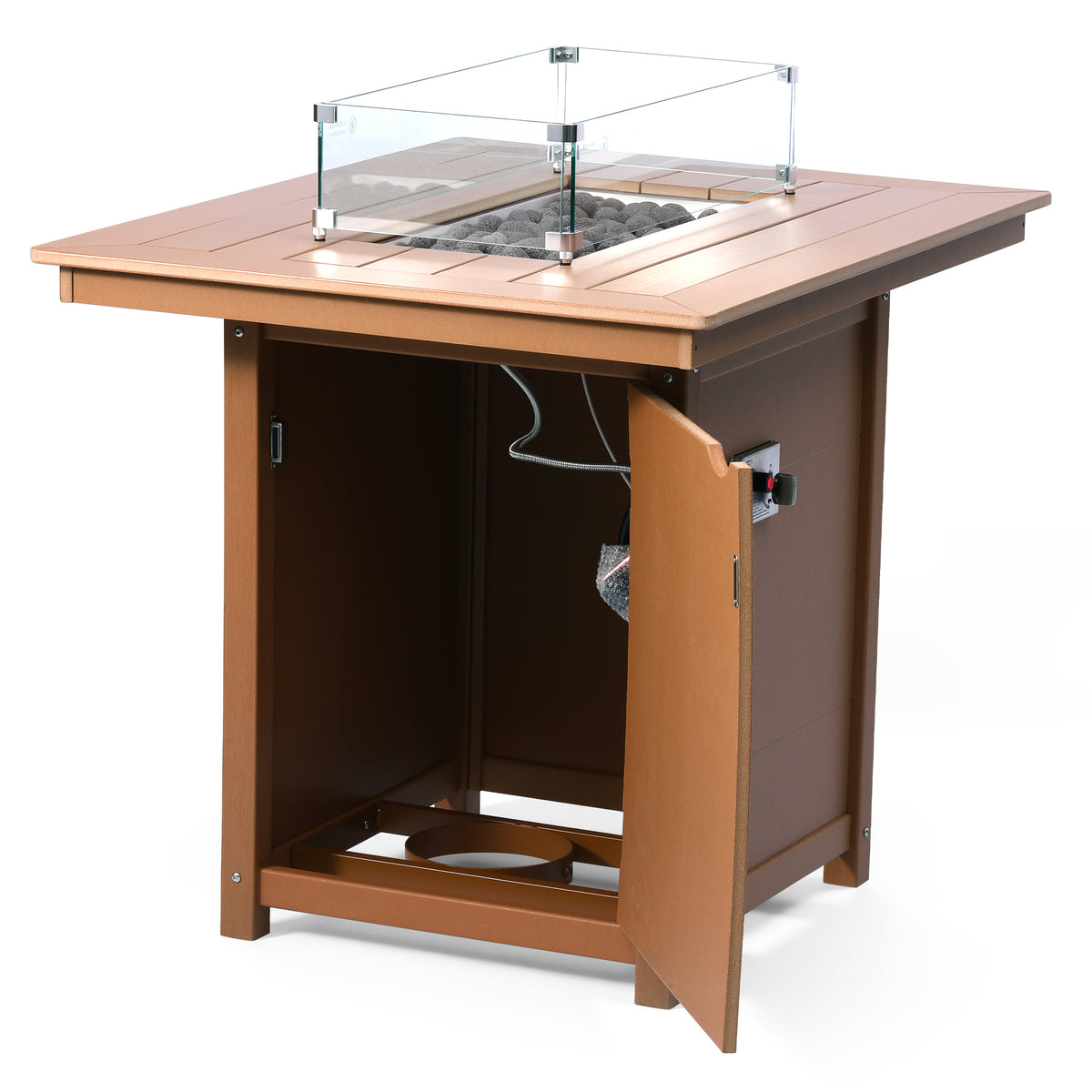 Sol 46" Modern Outdoor Patio Gas Propane Rectangle Fire Pit Table