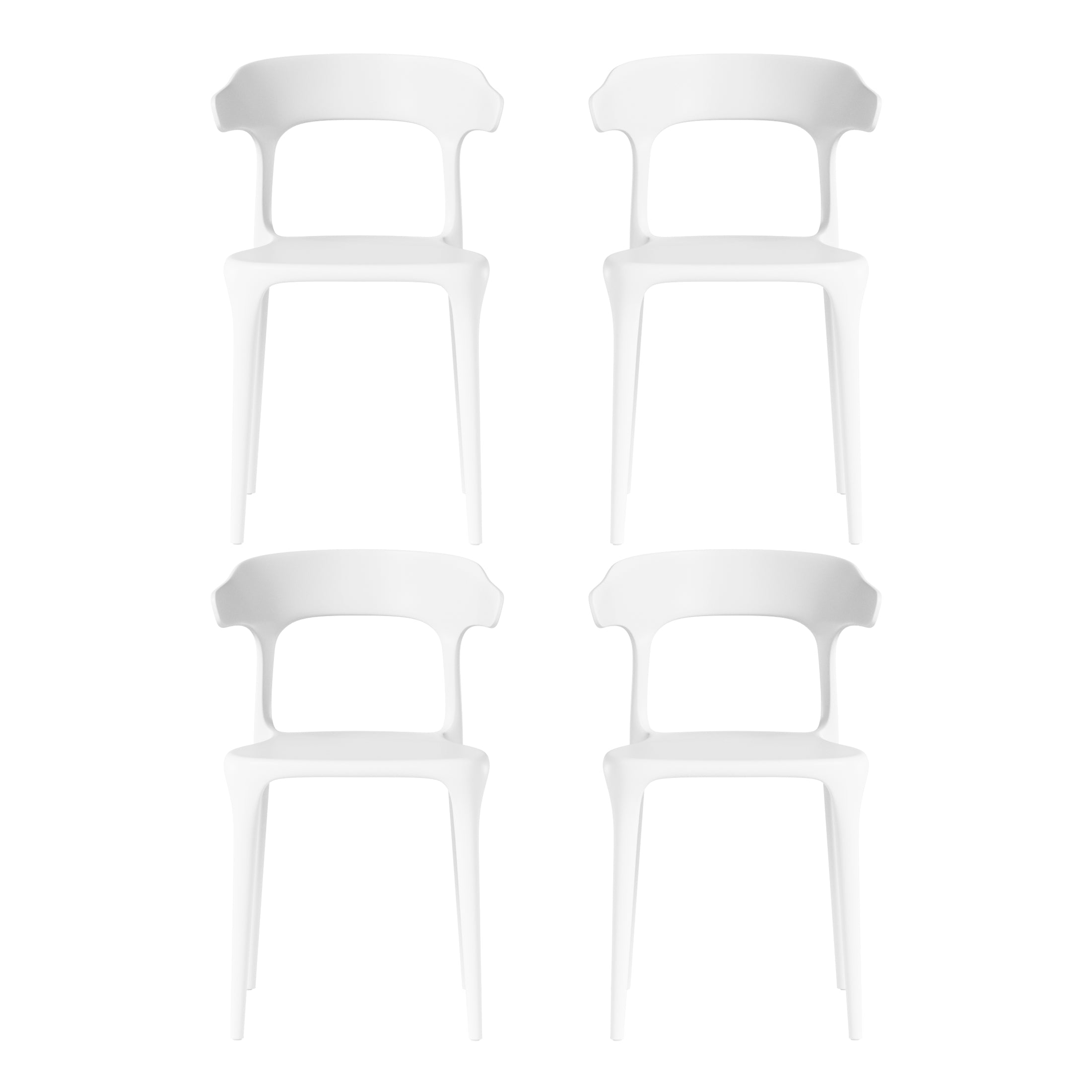 Sunshine Modern Stackable Resin Plastic Patio Dining Chair (Set of 4)