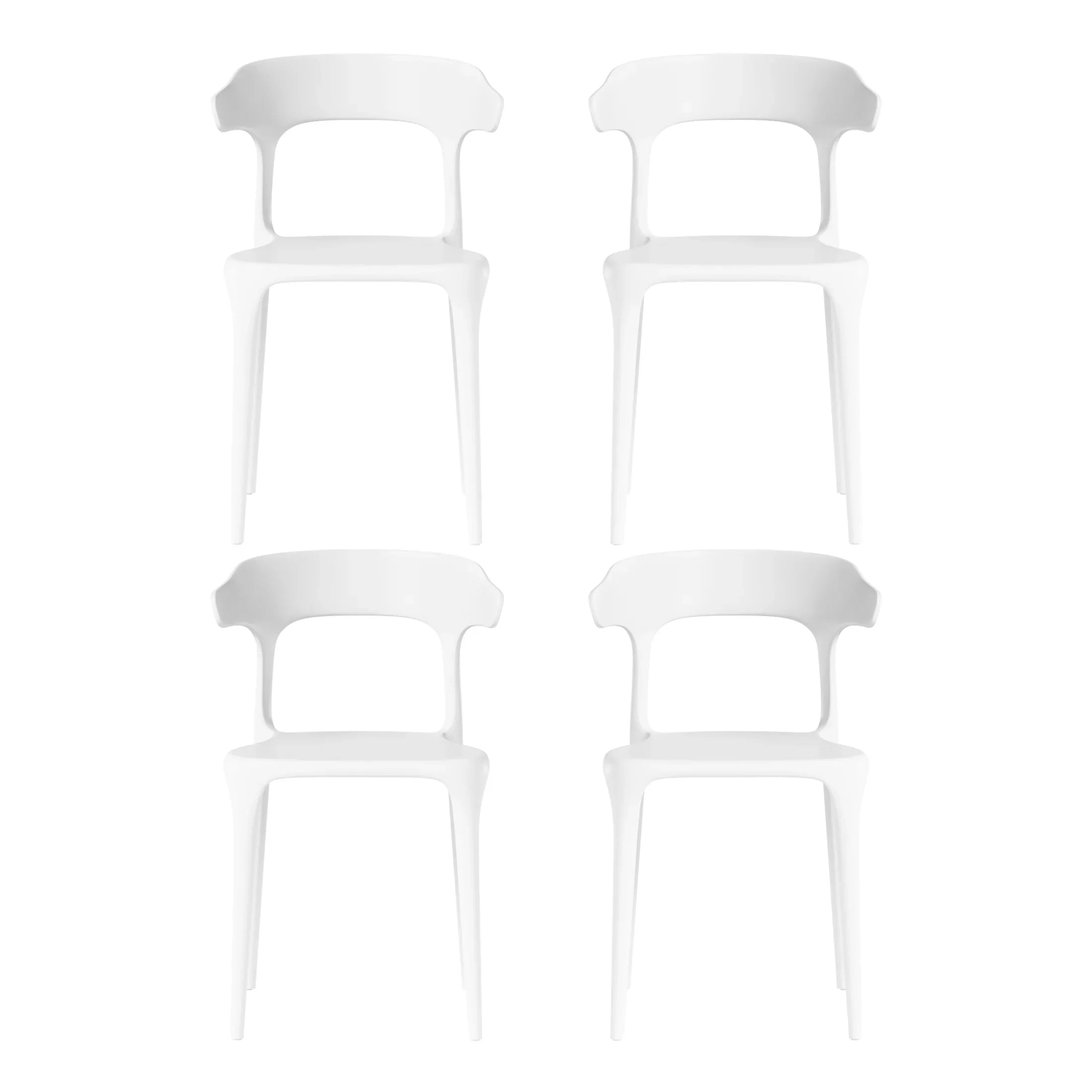 Sunshine Modern Stackable Resin Plastic Patio Dining Chair (Set of 4)