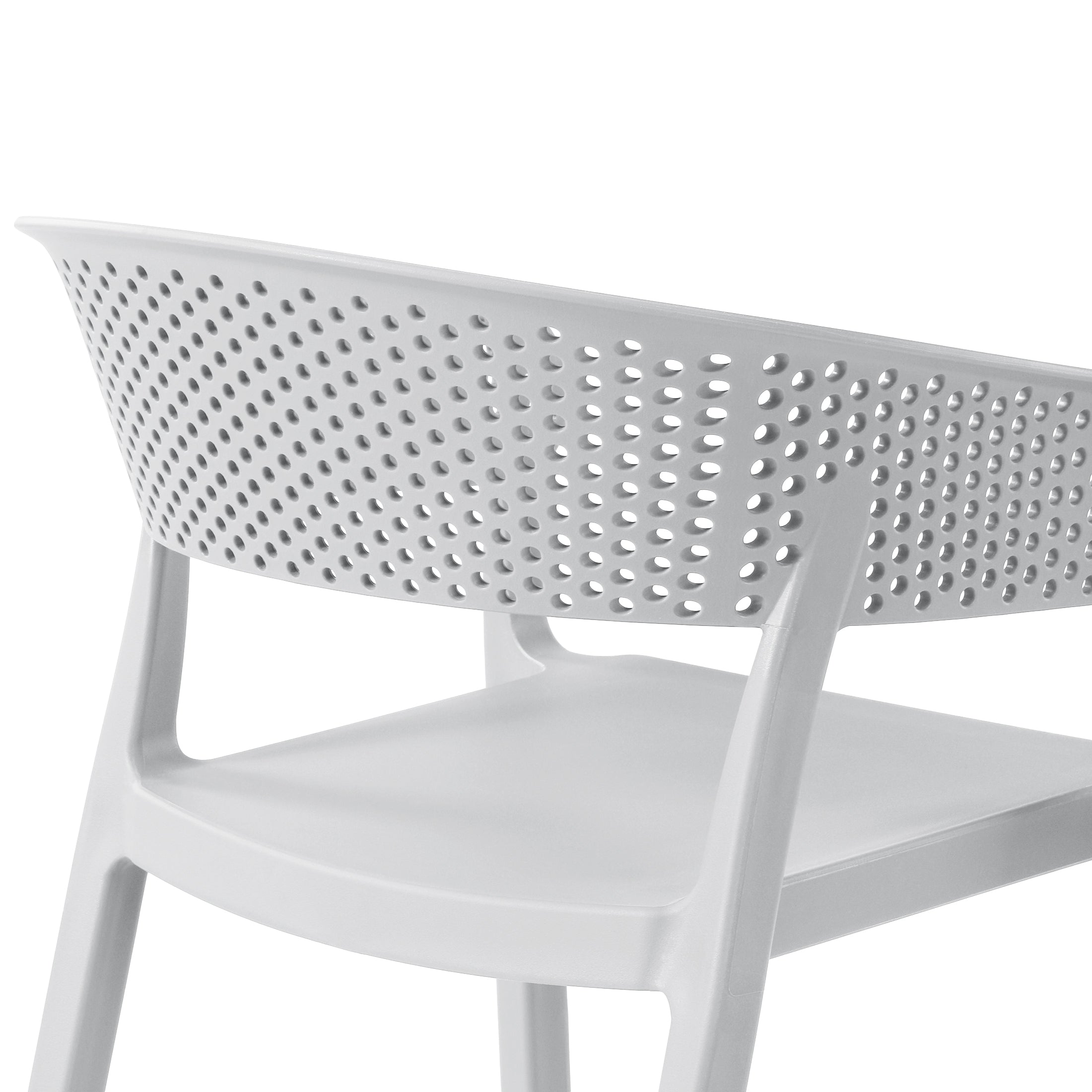 Sunshine Outdoor Modern Stackable Plastic Resin Patio Dining Armchair (Set of 2)