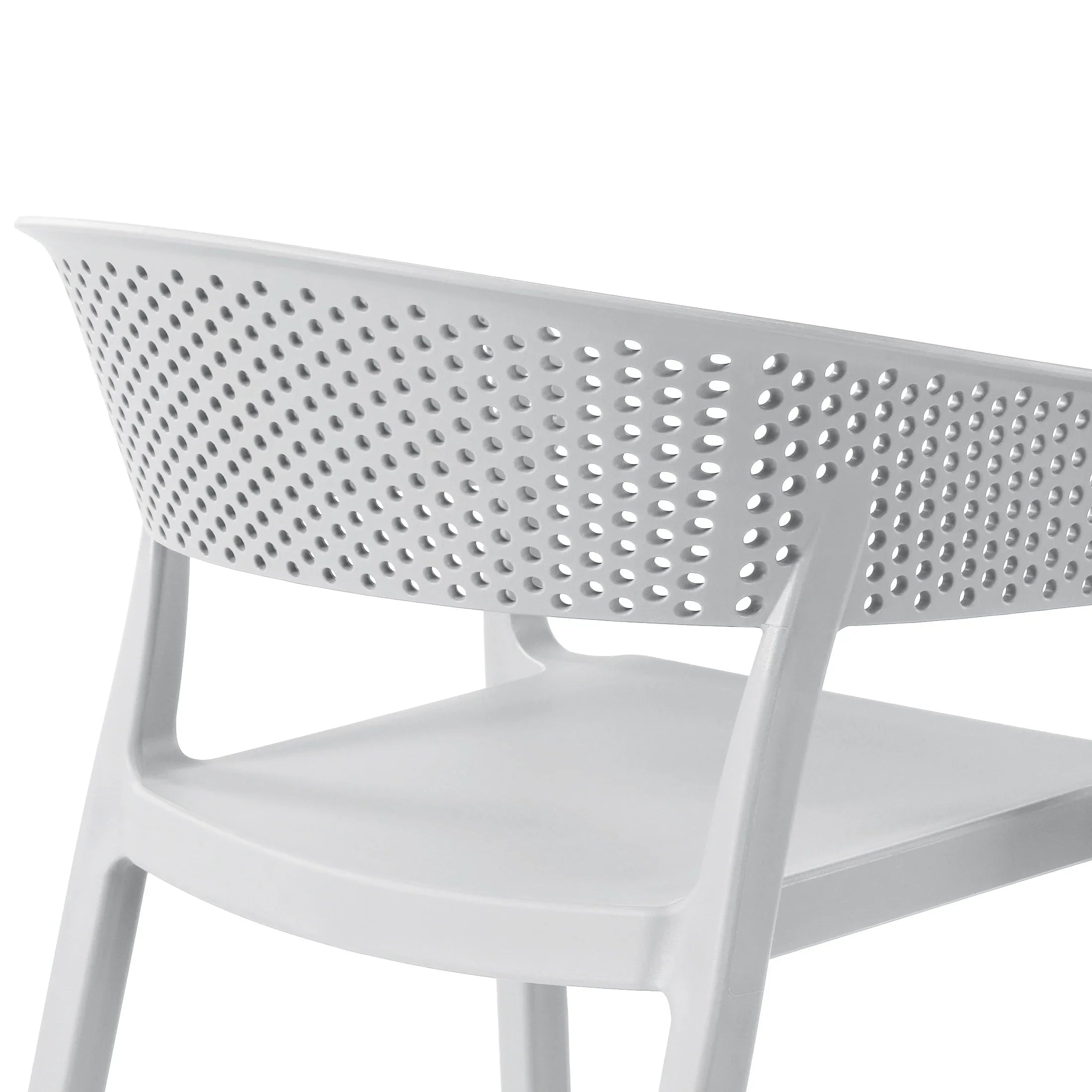 Sunshine Outdoor Modern Stackable Plastic Resin Patio Dining Armchair (Set of 2)