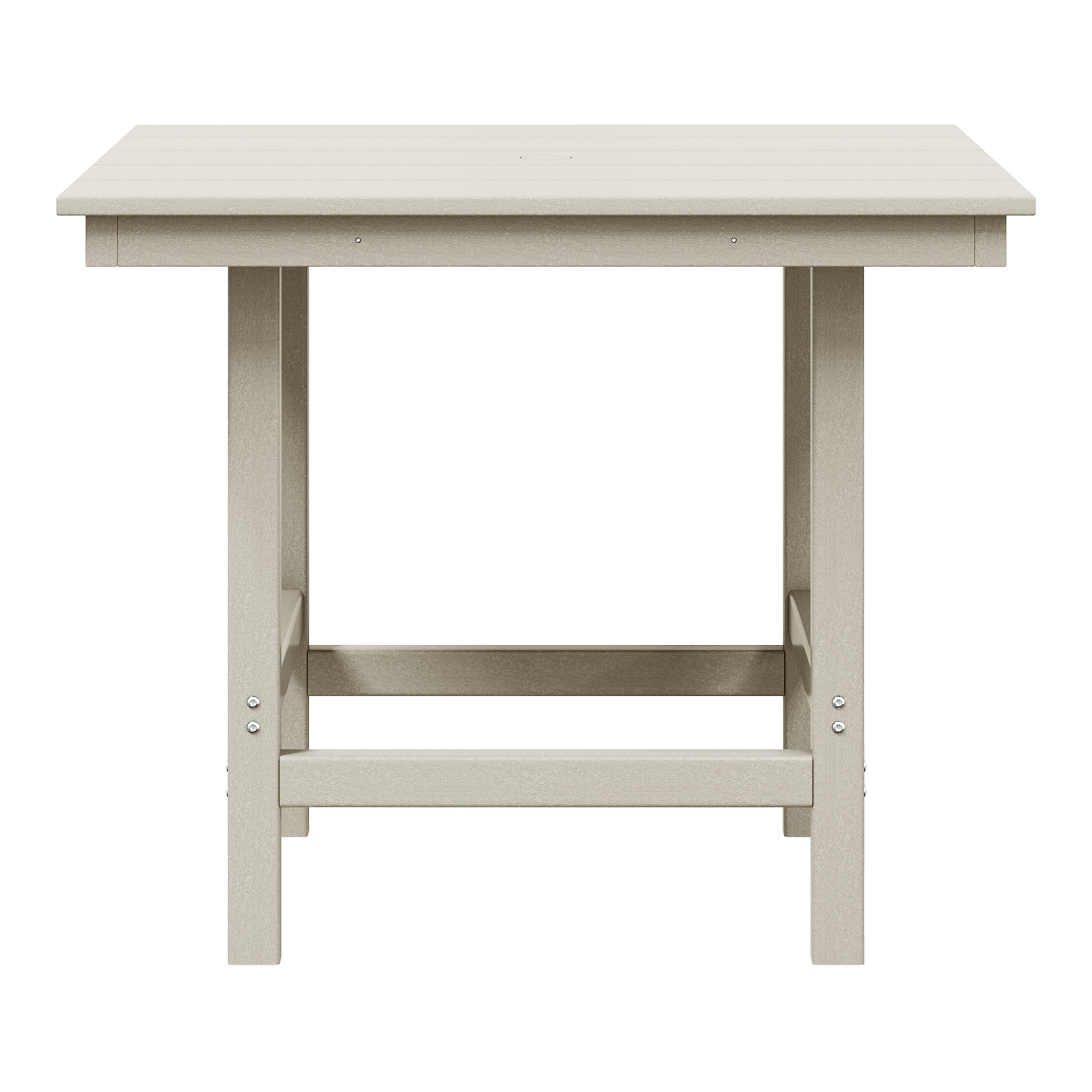 Palms Outdoor HDPE 36" Square Patio Dining Table with Umbrella Hole