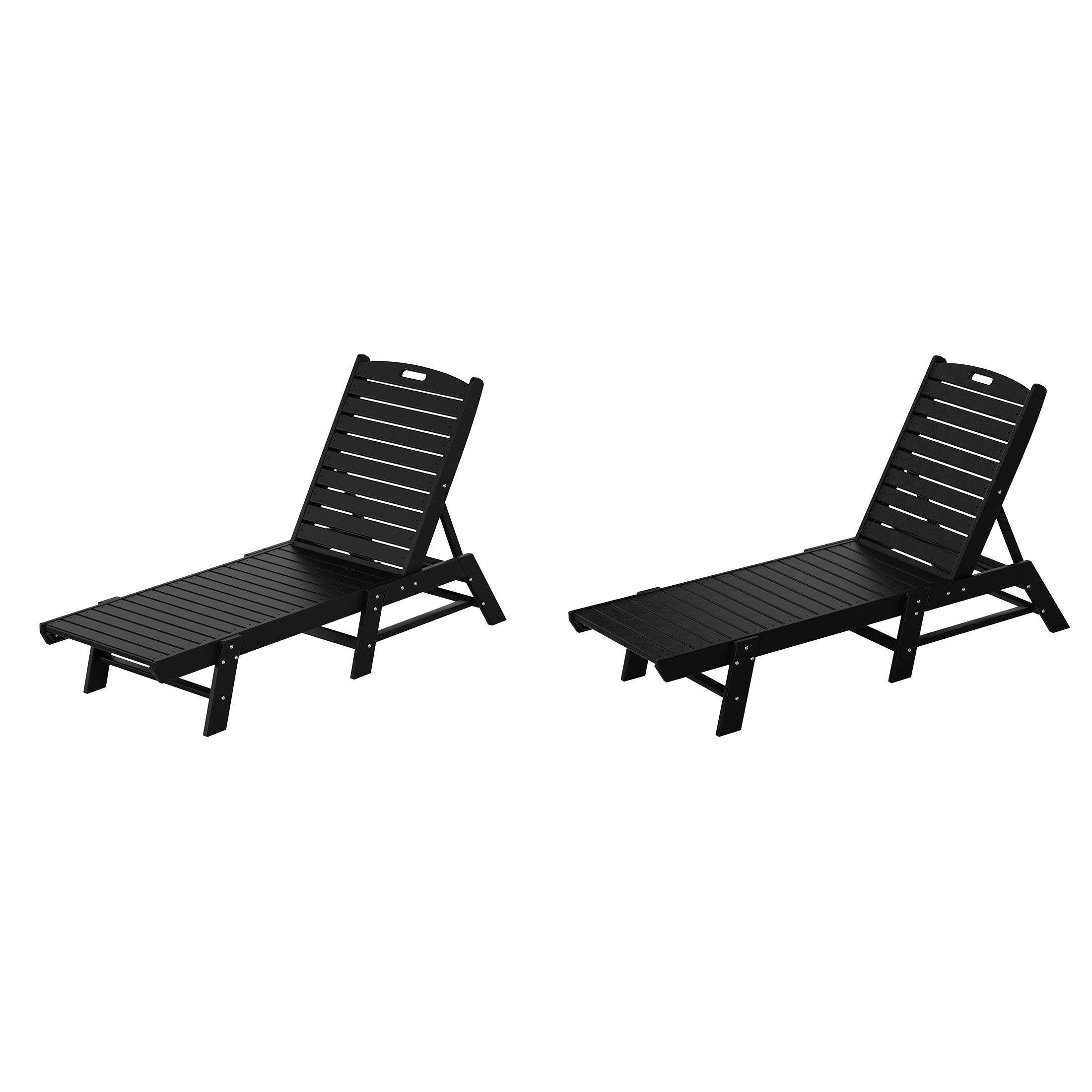 Paradise Poly Reclining Outdoor Patio Chaise Lounge Chair Adjustable (Set of 2)