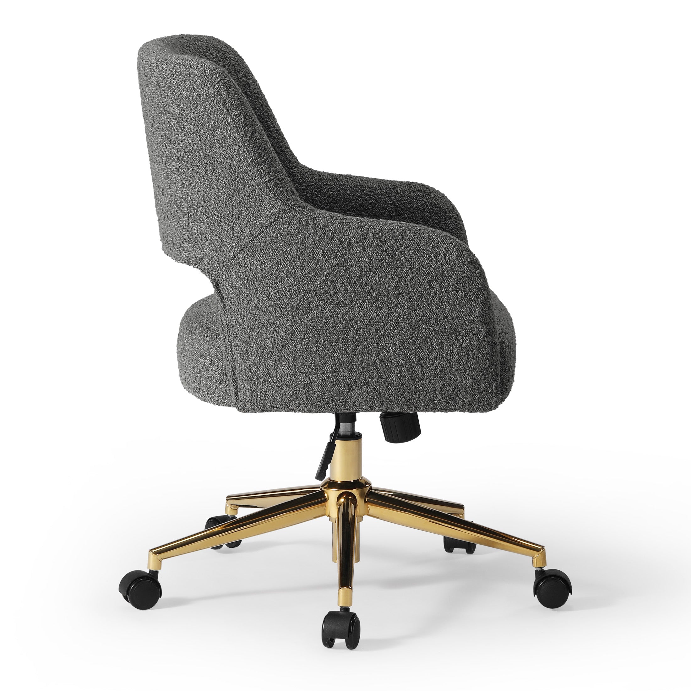 Amélie Mid-Century Modern Swivel Office Vanity Chair with Wheels