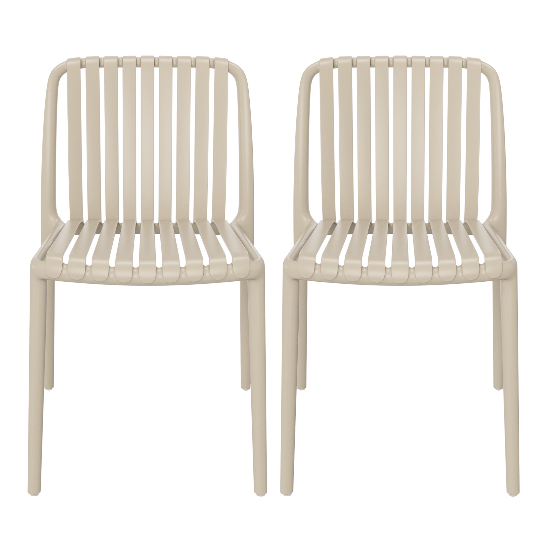 Sunshine Outdoor Stackable Polypropylene Plastic Dining Side Chairs (Set of 2)