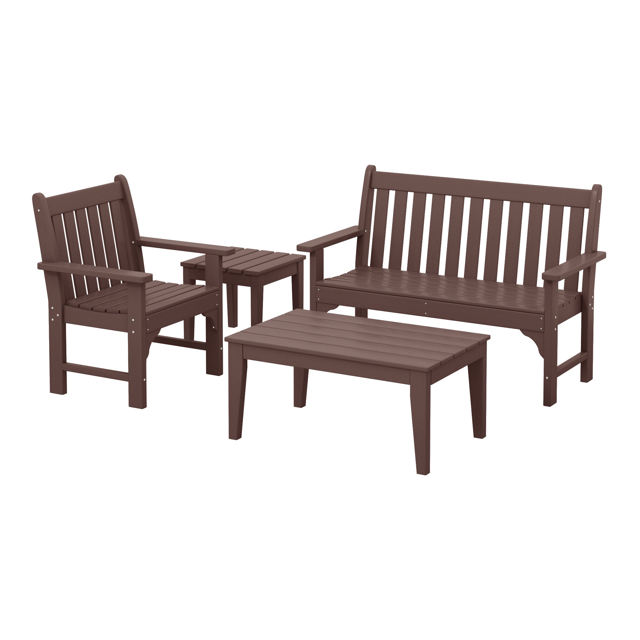 Paradise 4-Piece HDPE Outdoor Patio Furniture Couch Set