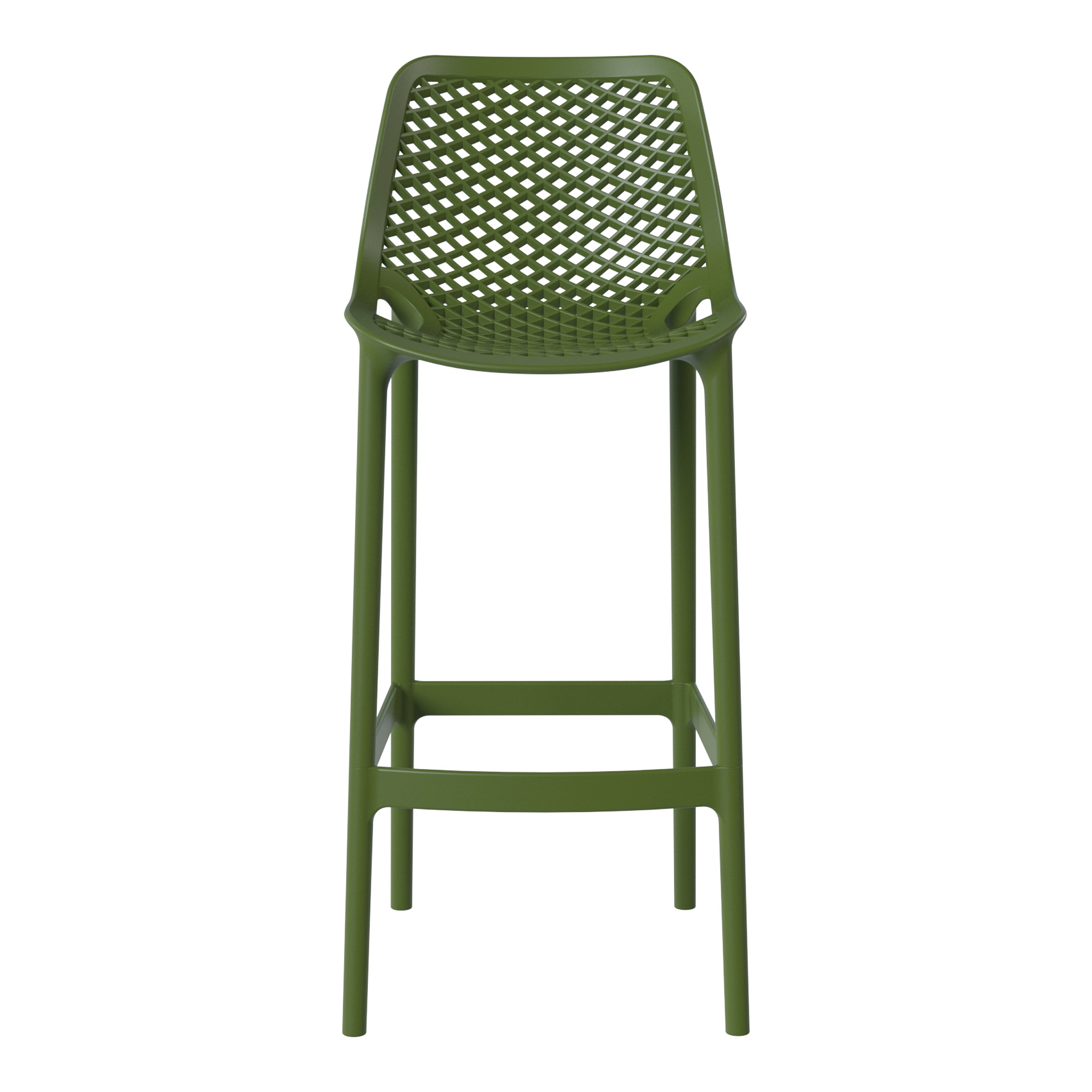 Sunshine 41.75" Outdoor Modern Polypropylene Plastic Patio Bar Height Stools (Set of 2)