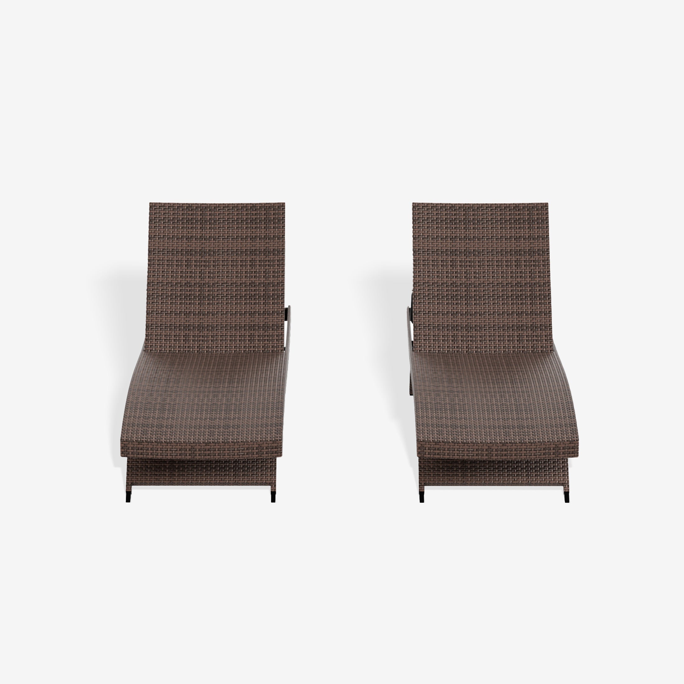 Bahama Outdoor Patio Wicker Reclining Chaise Lounge (Set of 2)