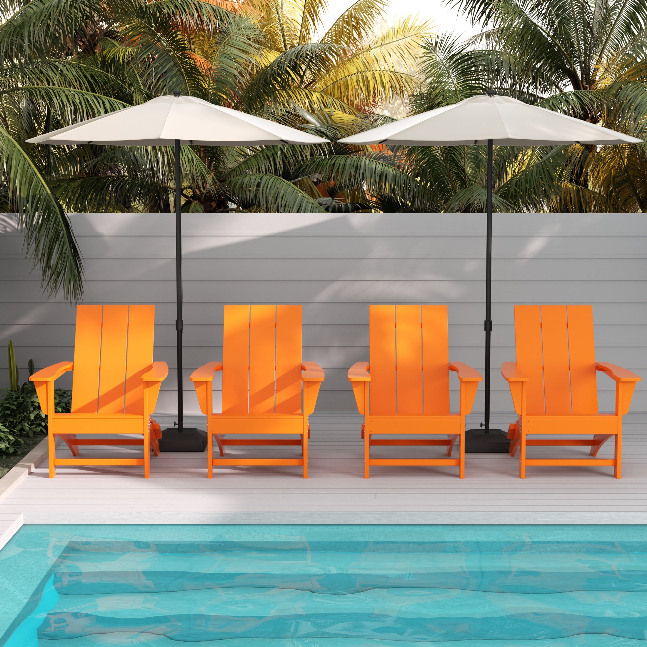 Palms Modern Outdoor Folding Adirondack Chair (Set of 4)