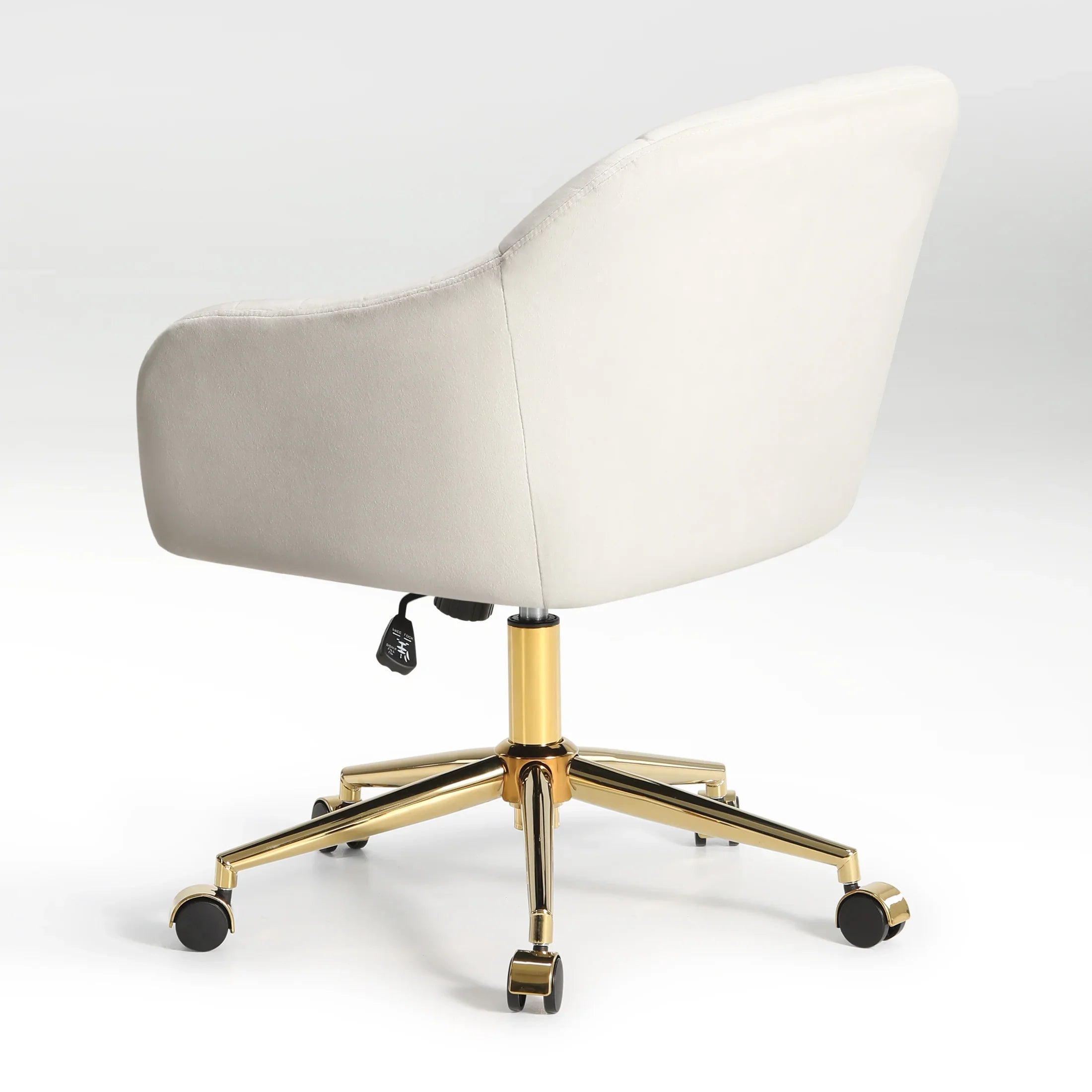 Alaia Upholstered Velvet Swivel Vanity Office Chair With Wheels