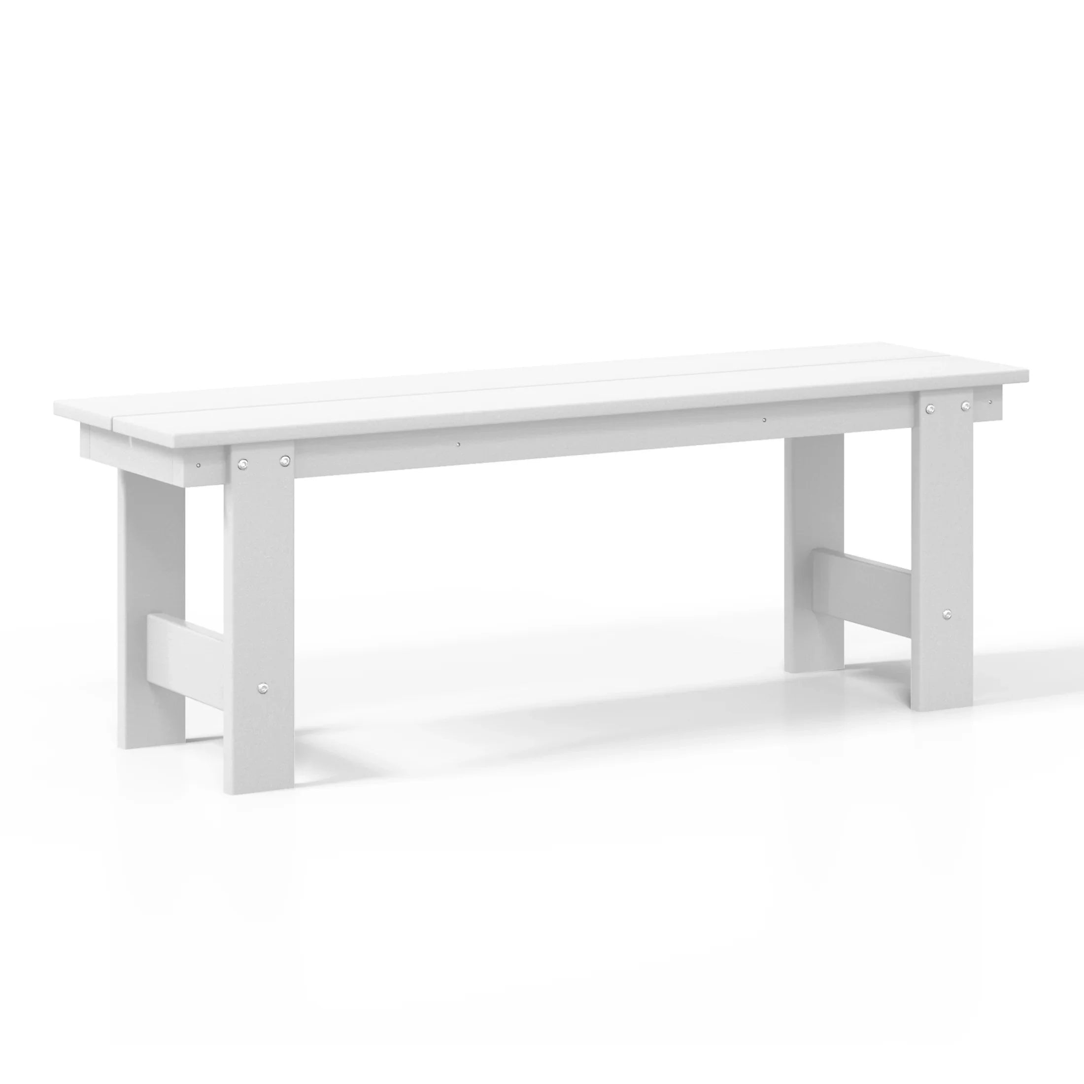 Palms Outdoor HDPE 48" Modern Backless Patio Bench