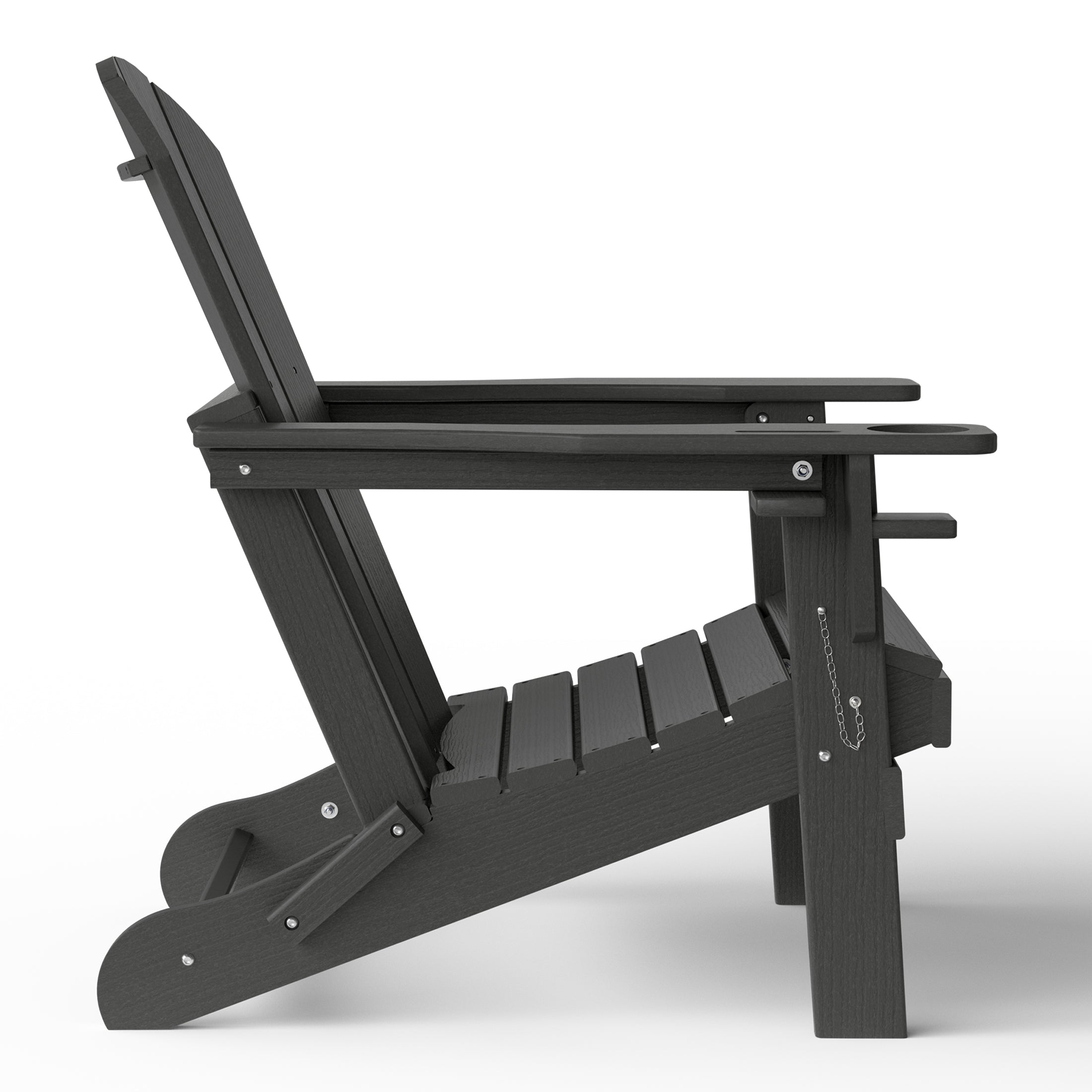 Rockport Outdoor Patio HDPE Resin Adirondack Chair With Cup Holder and Phone Holder