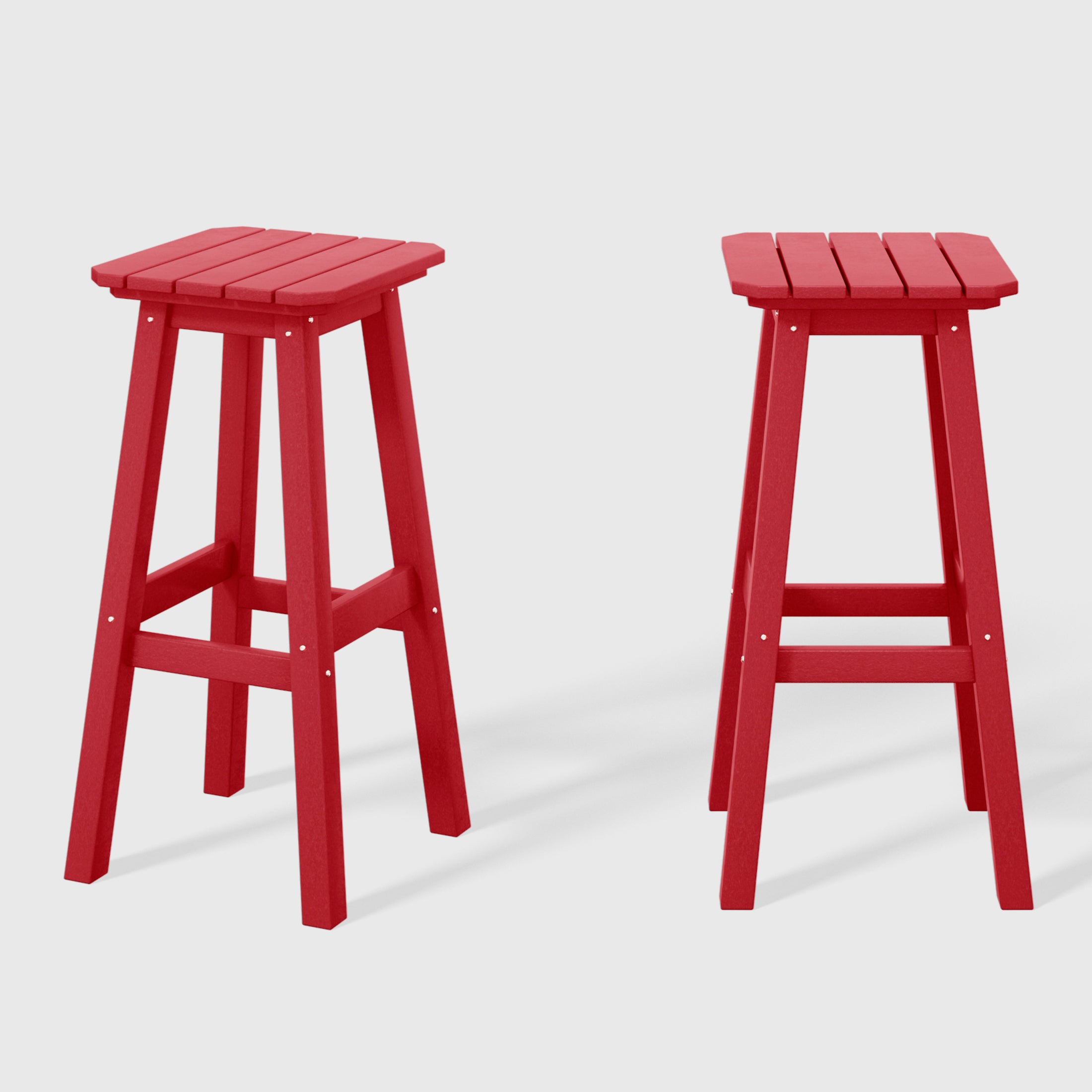 Paradise 29" HDPE Outdoor Patio Square Bar Stools (Set of 2)