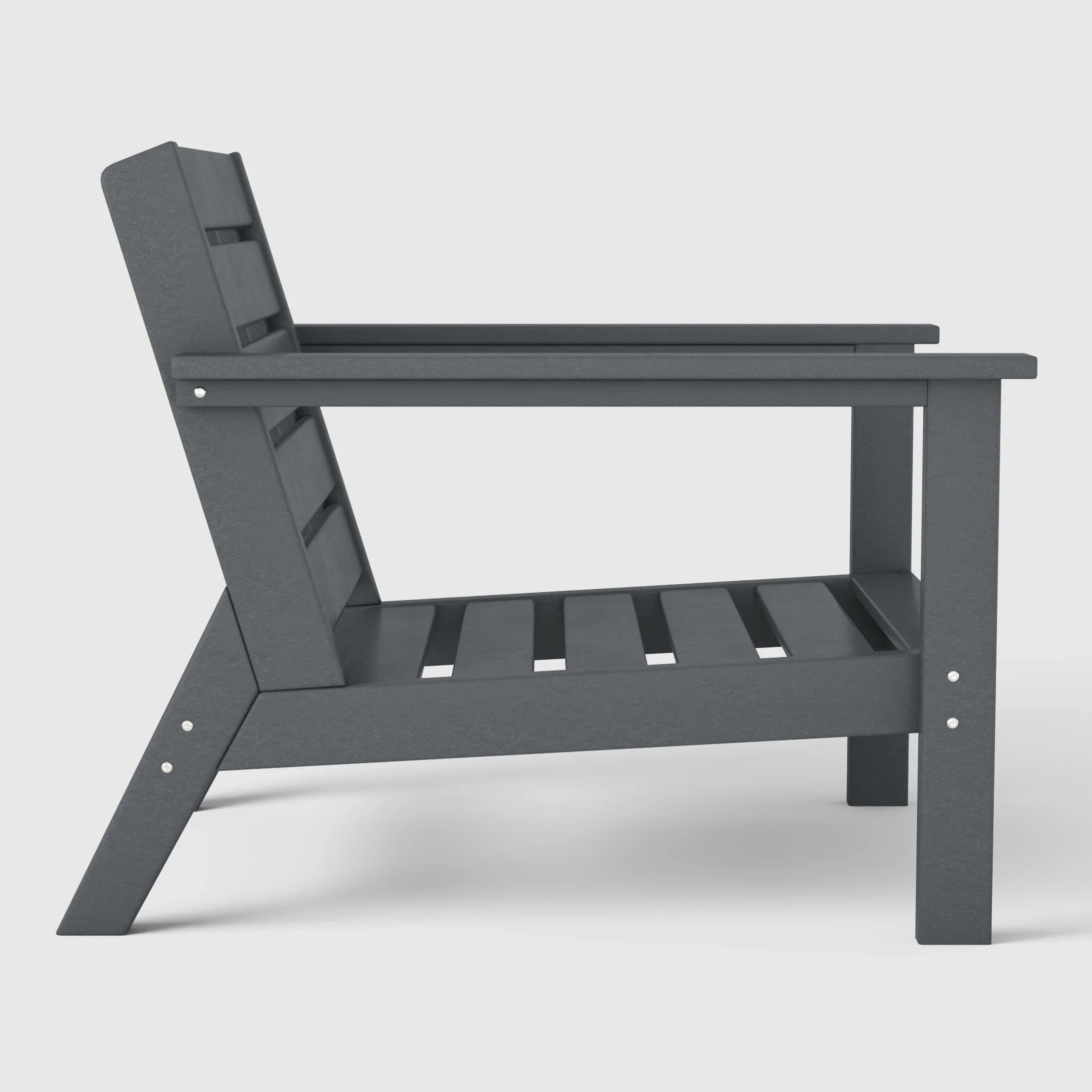 Portsmouth Outdoor Modern HDPE Patio Club Chair with Deep Seat Cushions